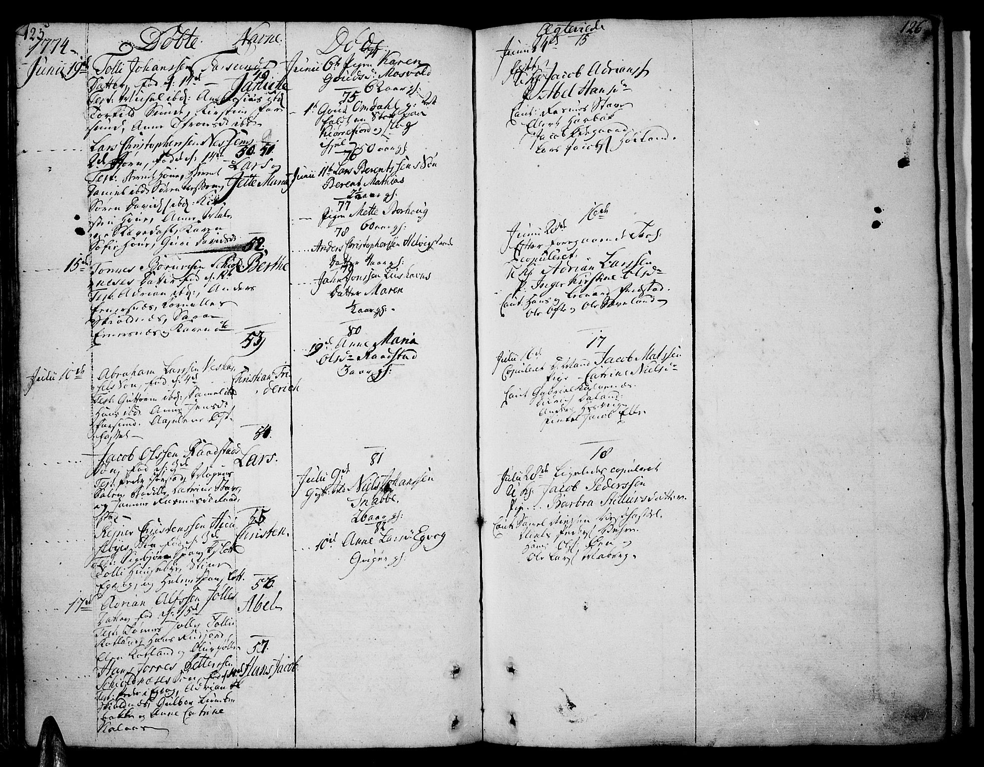 Lista sokneprestkontor, AV/SAK-1111-0027/F/Fa/L0004: Ministerialbok nr. A 4, 1768-1794, s. 125-126