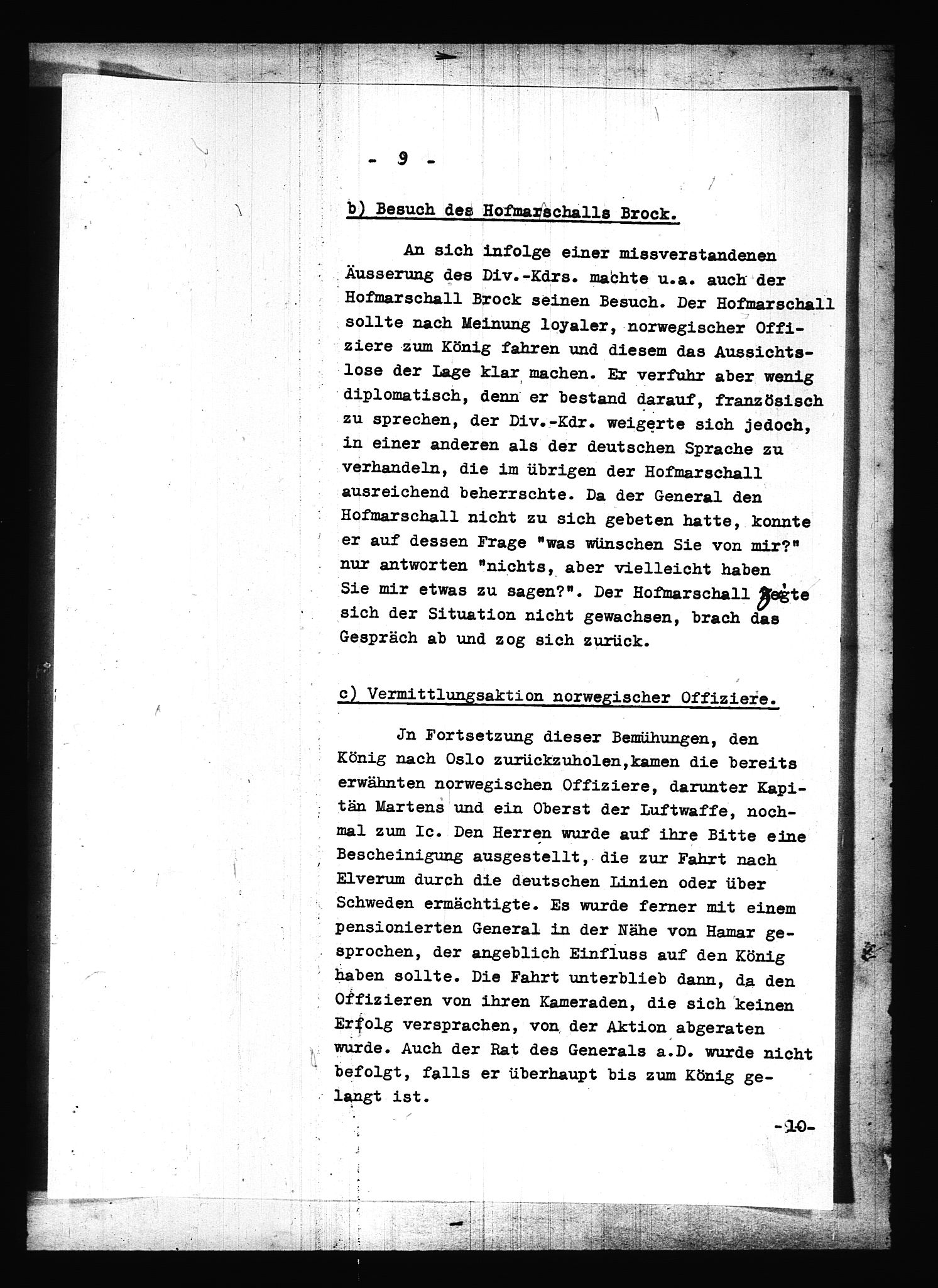 Documents Section, AV/RA-RAFA-2200/V/L0087: Amerikansk mikrofilm "Captured German Documents".
Box No. 726.  FKA jnr. 601/1954., 1940, s. 10