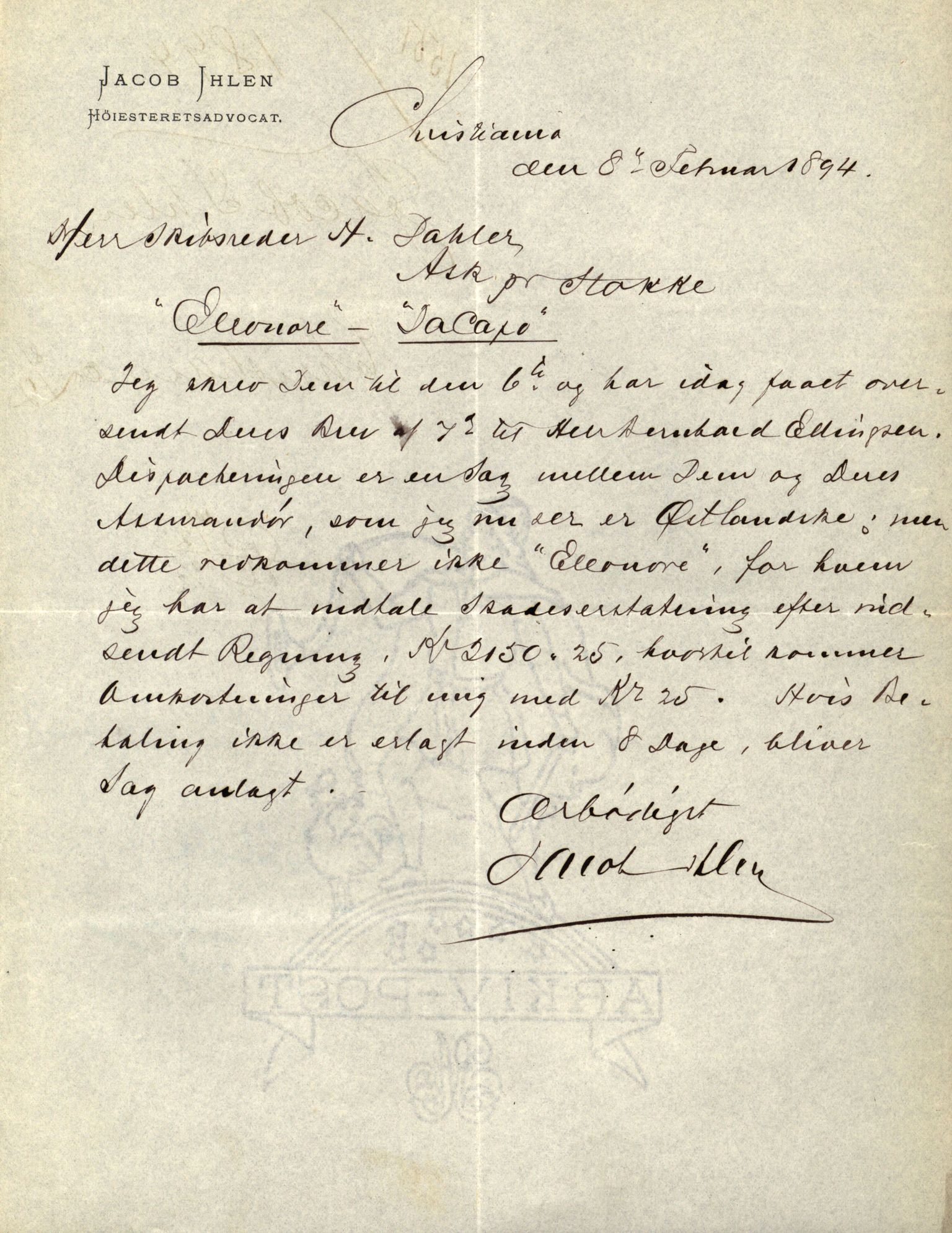 Pa 63 - Østlandske skibsassuranceforening, VEMU/A-1079/G/Ga/L0030/0002: Havaridokumenter / To venner, Emil, Empress, Enterprise, Dacapo, Dato, 1893, s. 80