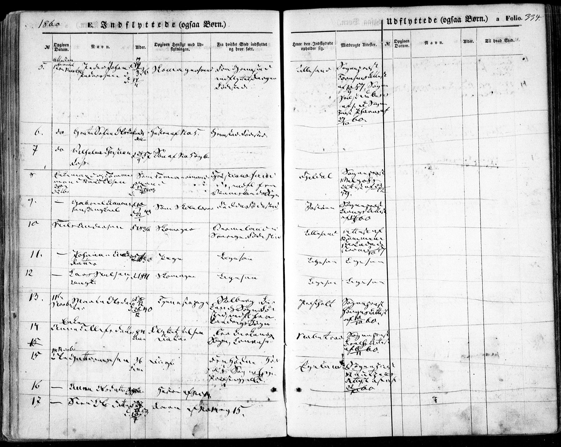 Vestre Moland sokneprestkontor, AV/SAK-1111-0046/F/Fa/Fab/L0007: Ministerialbok nr. A 7, 1859-1872, s. 334