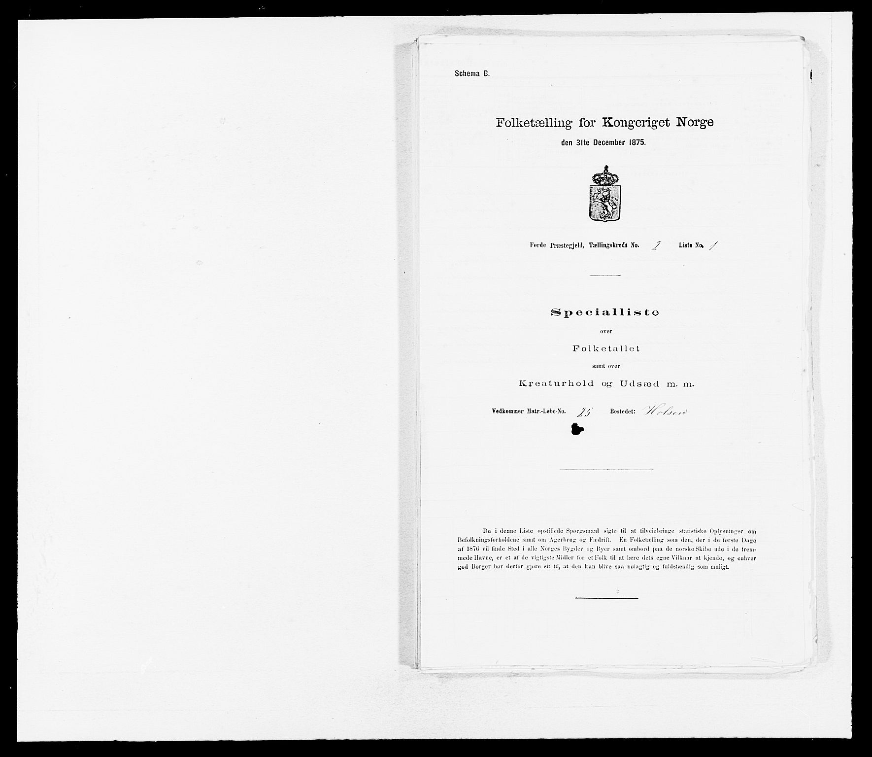 SAB, Folketelling 1875 for 1432P Førde prestegjeld, 1875, s. 111