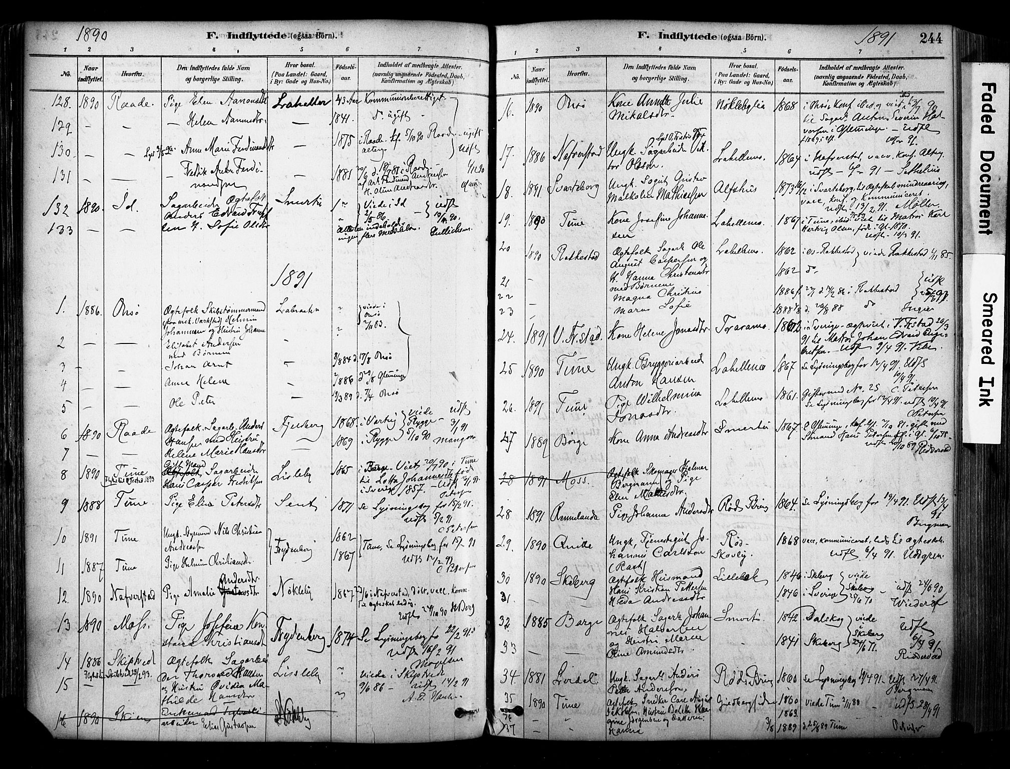 Glemmen prestekontor Kirkebøker, AV/SAO-A-10908/F/Fa/L0012: Ministerialbok nr. 12, 1878-1973, s. 244
