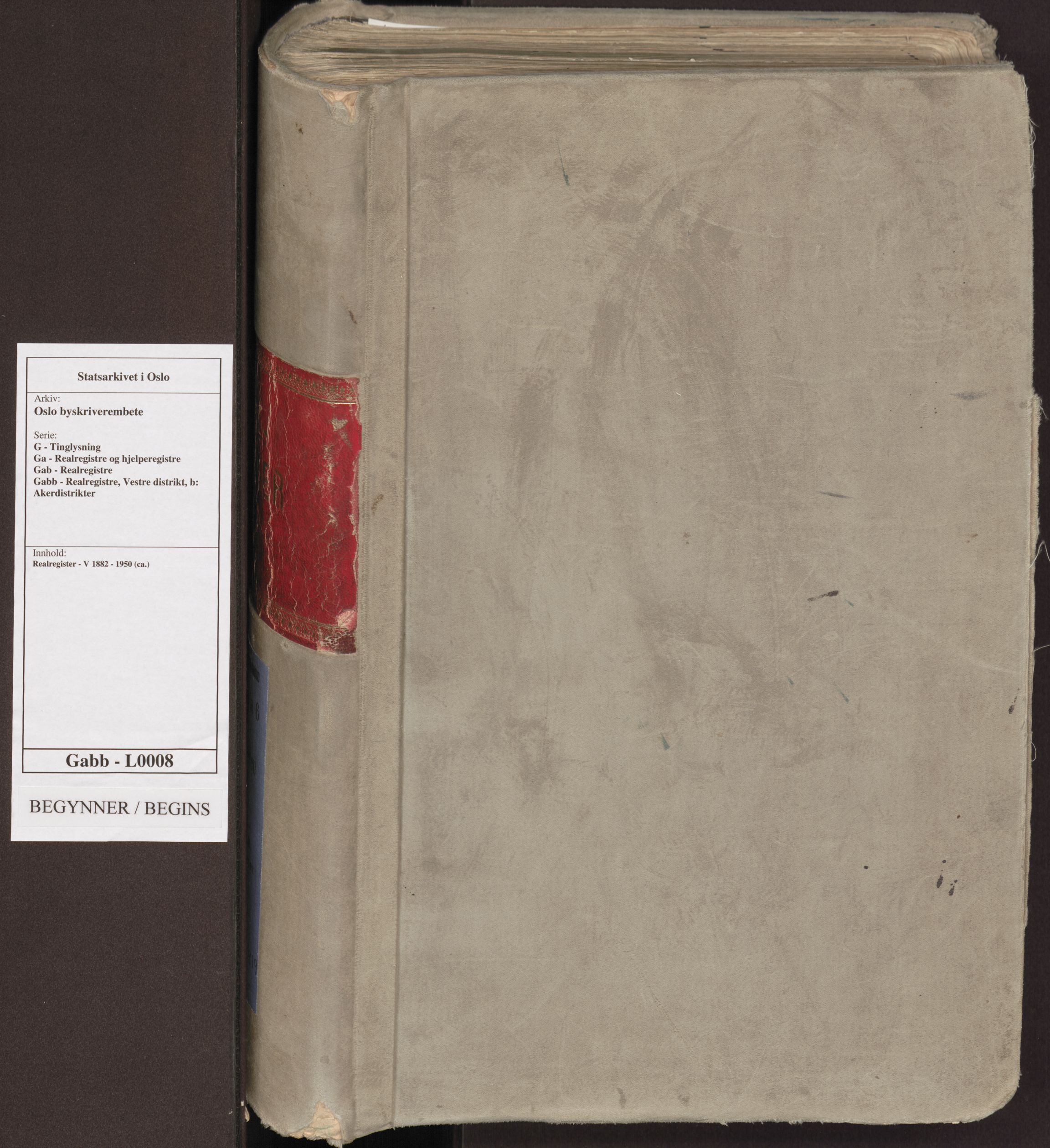 Oslo byskriverembete, AV/SAO-A-10227/G/Ga/Gab/Gabb/L0008: Panteregister nr. V, 1882-1950