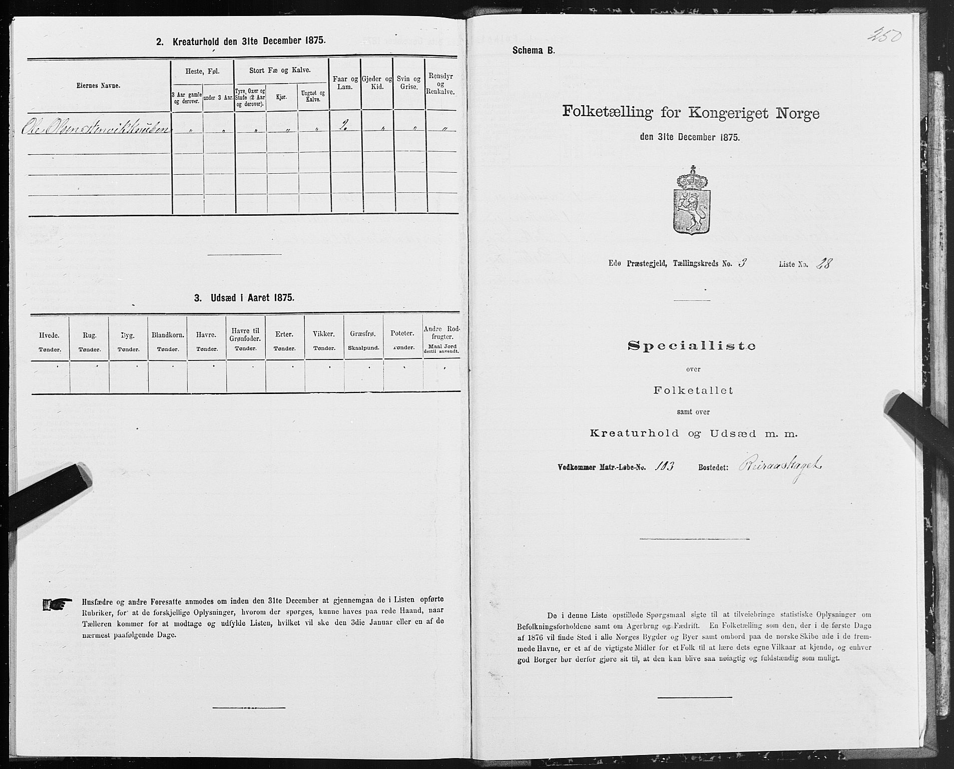 SAT, Folketelling 1875 for 1573P Edøy prestegjeld, 1875, s. 1250