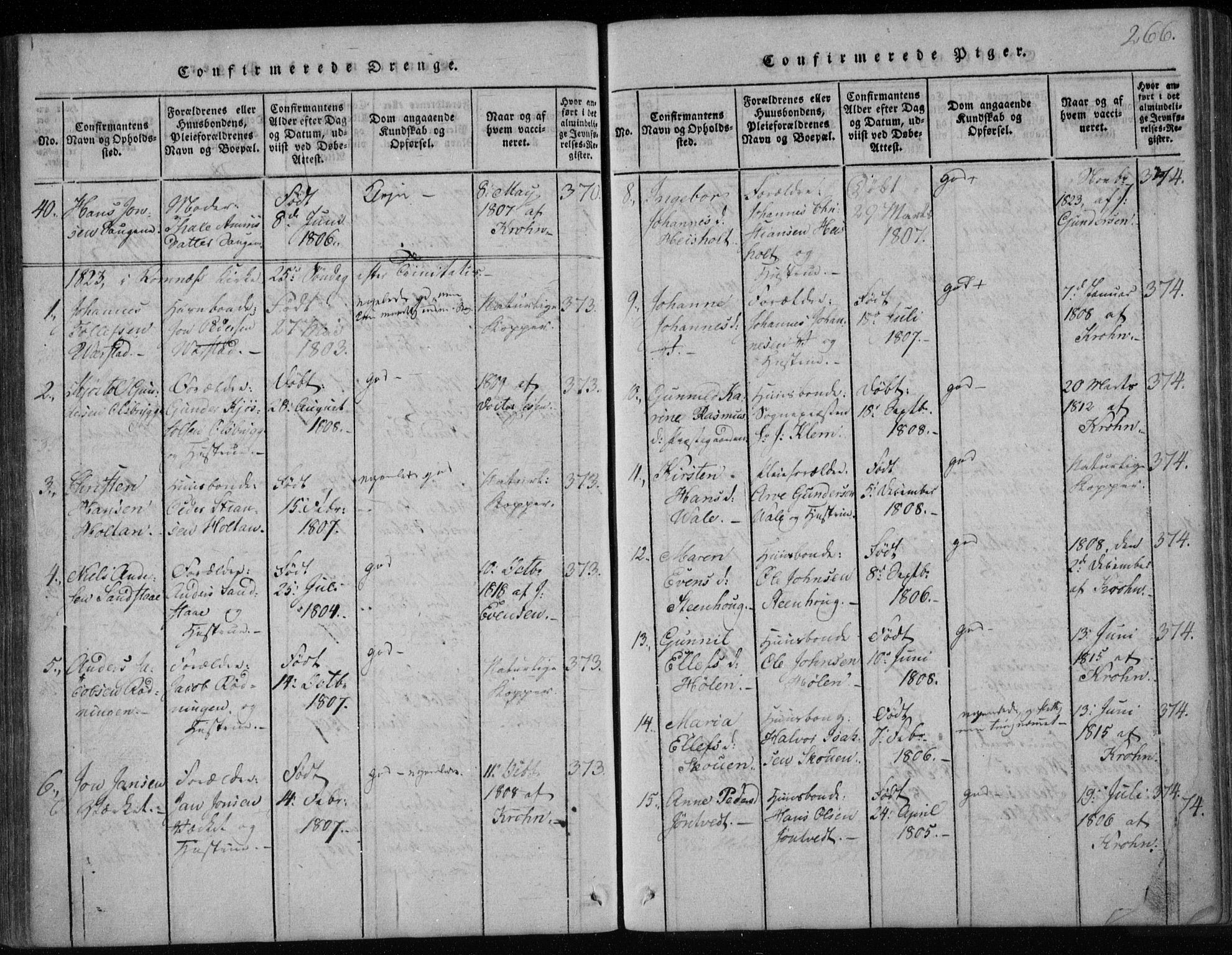 Holla kirkebøker, AV/SAKO-A-272/F/Fa/L0003: Ministerialbok nr. 3, 1815-1830, s. 266
