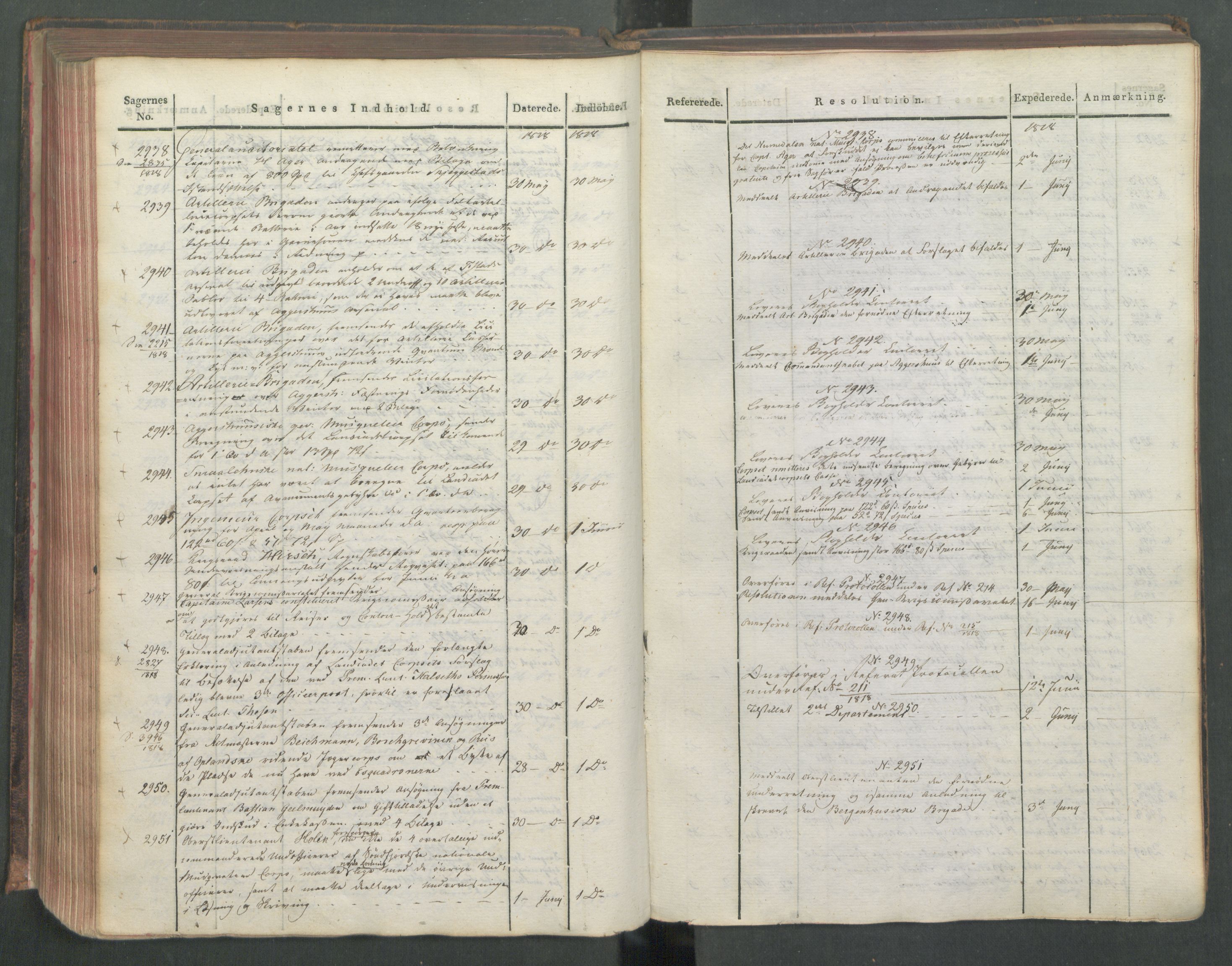 Armédepartementet, AV/RA-RAFA-3493/C/Ca/L0015: 6. Departements Journal, 1818