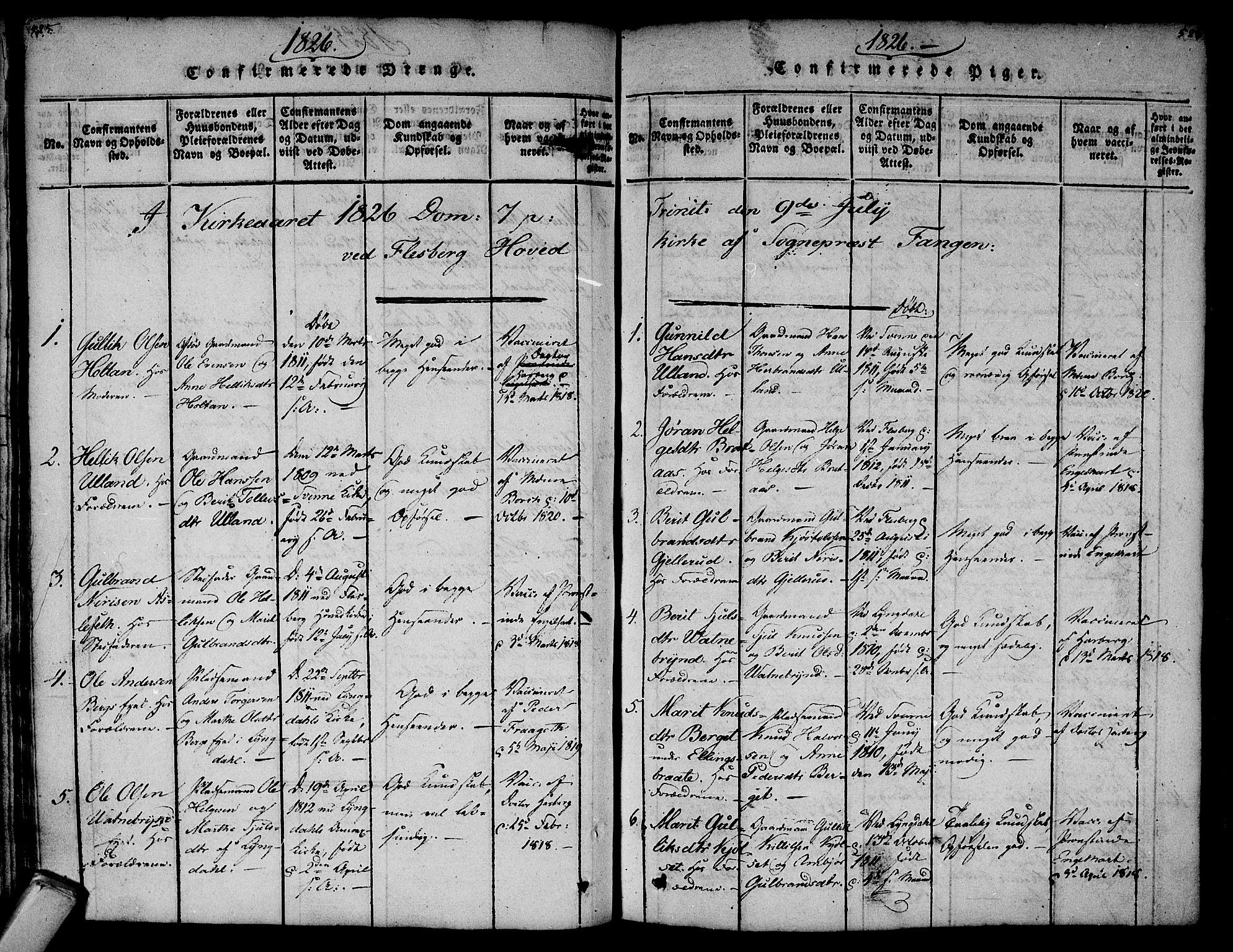 Flesberg kirkebøker, AV/SAKO-A-18/F/Fa/L0005: Ministerialbok nr. I 5, 1816-1834, s. 525-526