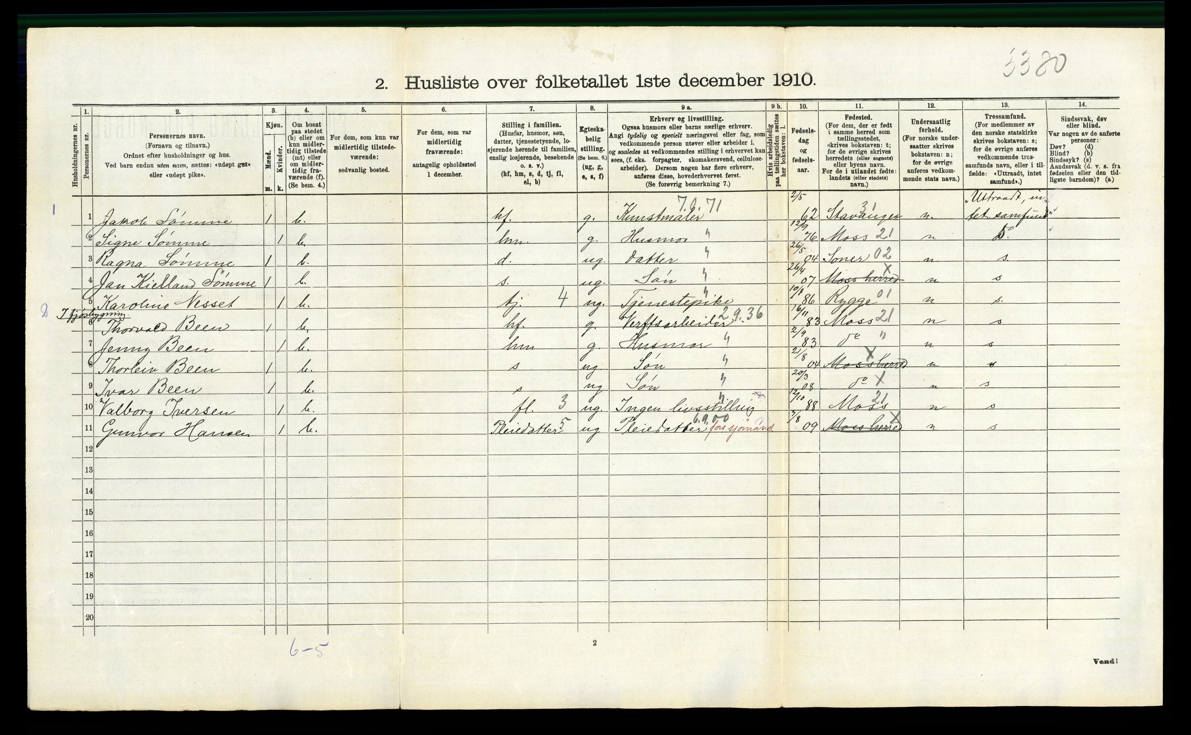 RA, Folketelling 1910 for 0194 Moss herred, 1910, s. 145