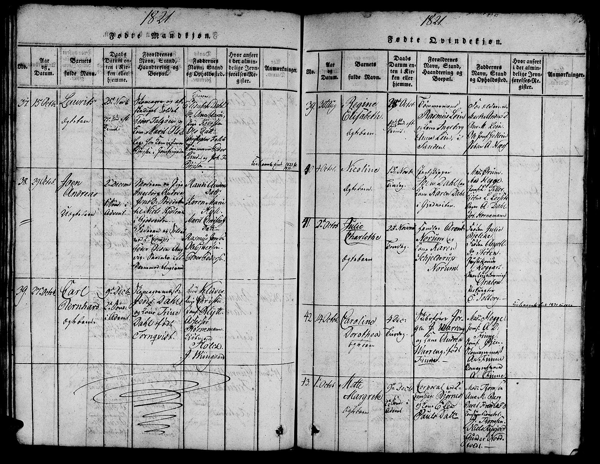 Ministerialprotokoller, klokkerbøker og fødselsregistre - Sør-Trøndelag, SAT/A-1456/602/L0135: Klokkerbok nr. 602C03, 1815-1832, s. 75