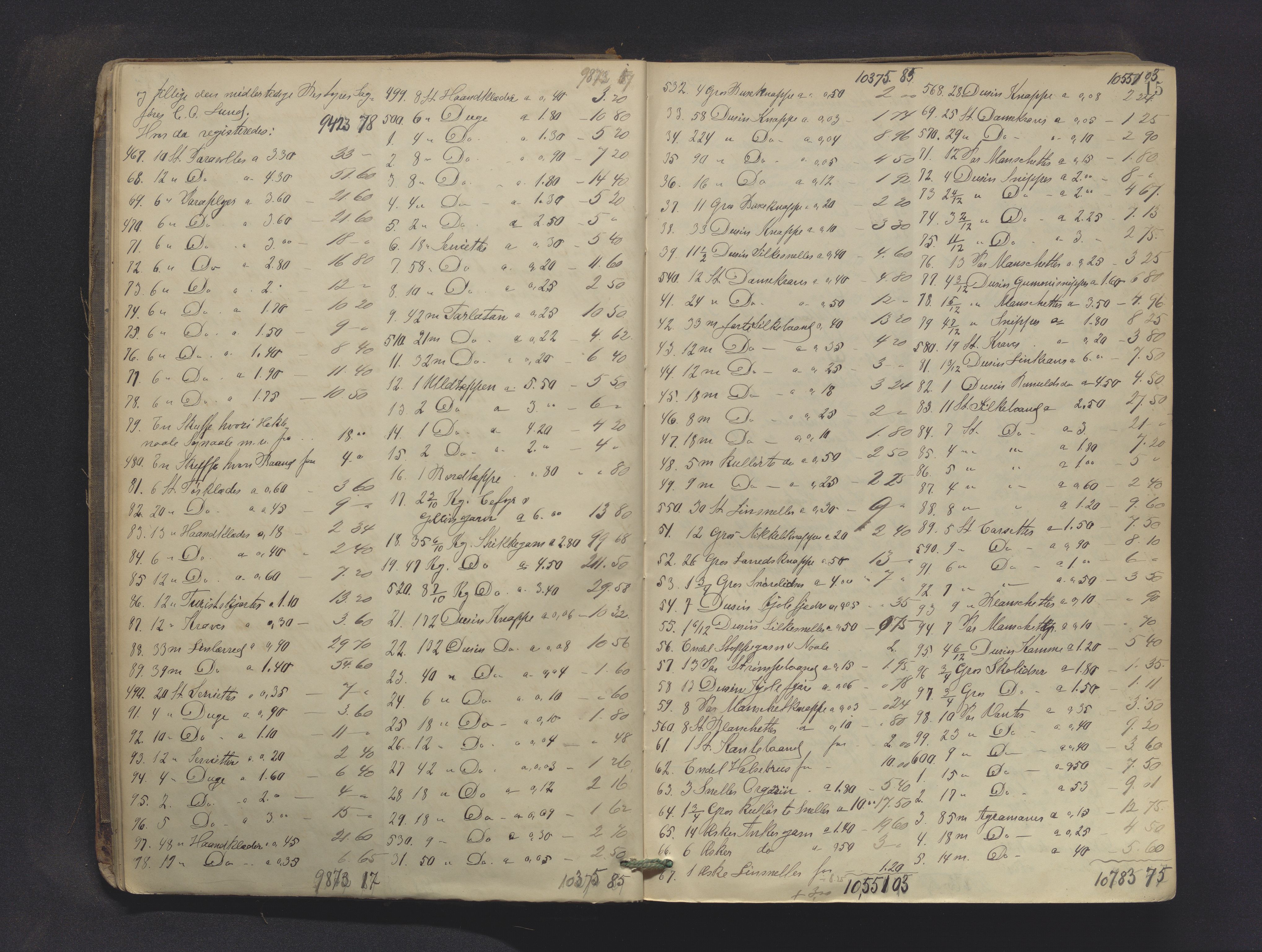 Drammen byfogd, AV/SAKO-A-222/H/Hb/Hbb/L0007: Registreringsprotokoll., 1891-1903, s. 15