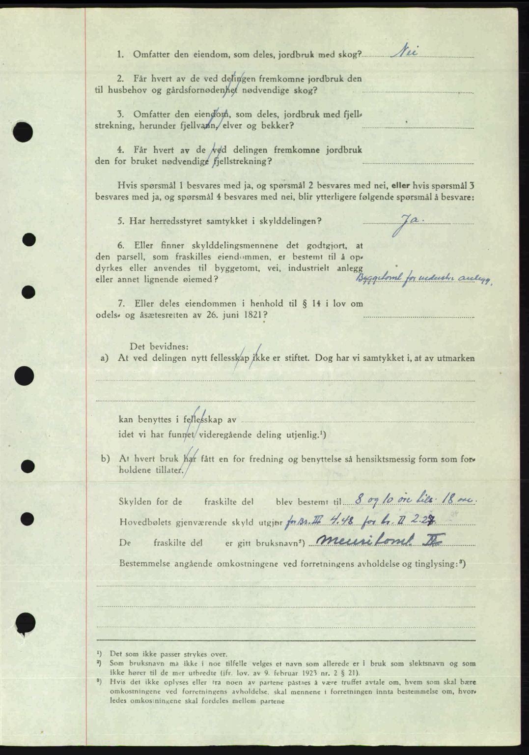 Nordre Sunnmøre sorenskriveri, AV/SAT-A-0006/1/2/2C/2Ca: Pantebok nr. A32, 1949-1949, Dagboknr: 2537/1949