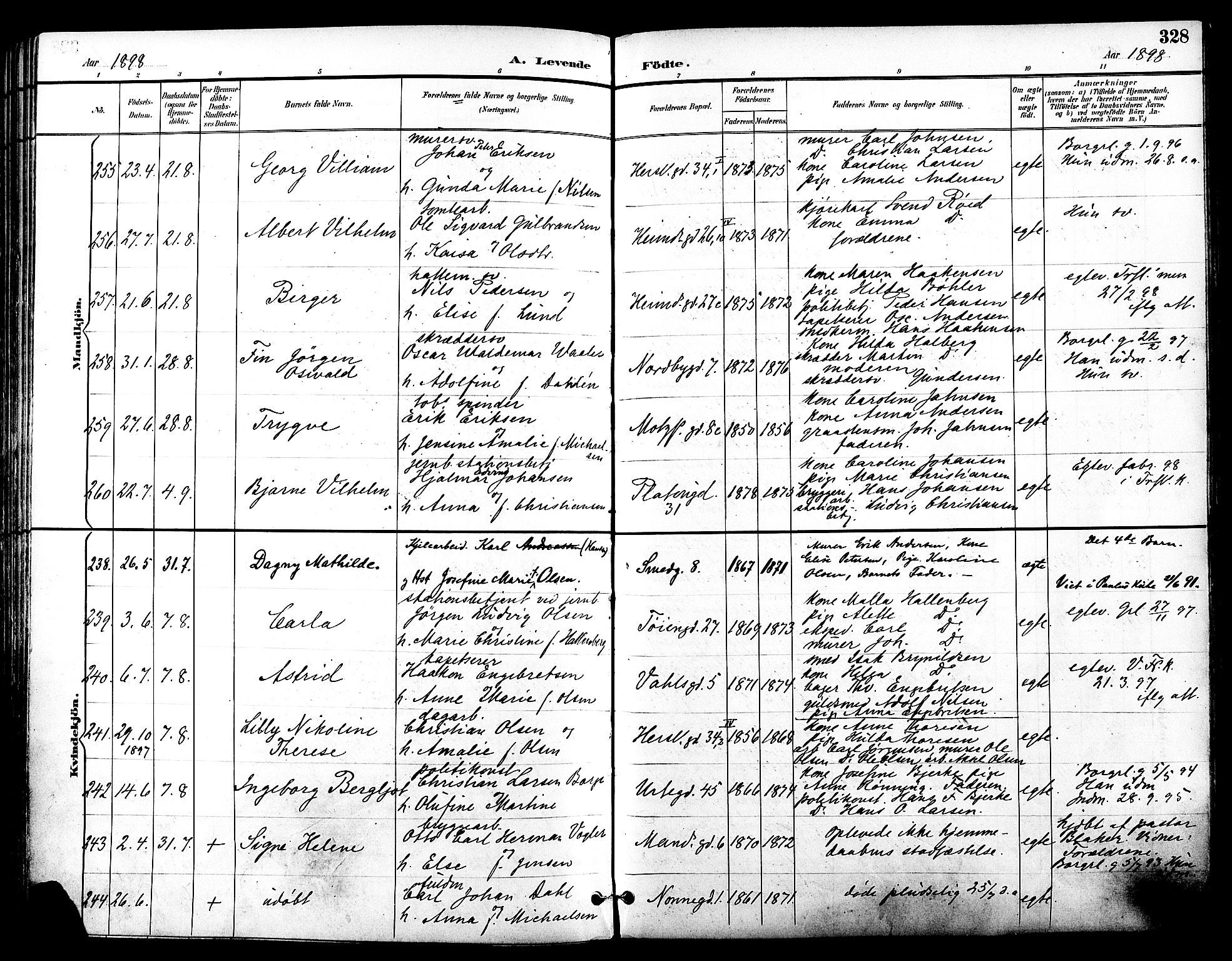 Grønland prestekontor Kirkebøker, AV/SAO-A-10848/F/Fa/L0012: Ministerialbok nr. 12, 1893-1900, s. 328