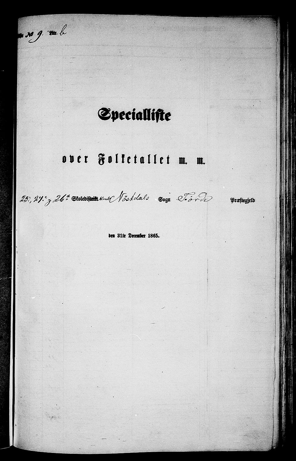 RA, Folketelling 1865 for 1432P Førde prestegjeld, 1865, s. 195