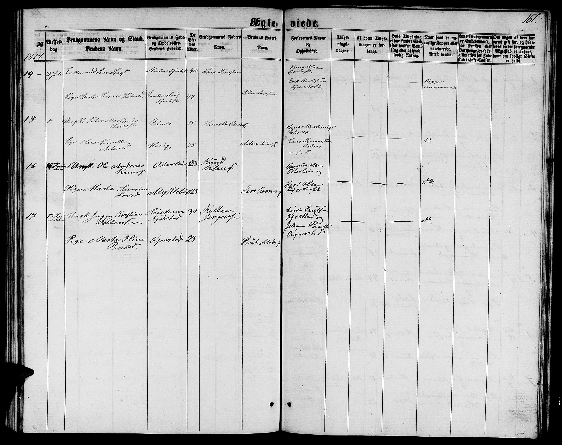 Ministerialprotokoller, klokkerbøker og fødselsregistre - Møre og Romsdal, AV/SAT-A-1454/536/L0508: Klokkerbok nr. 536C03, 1860-1870, s. 167