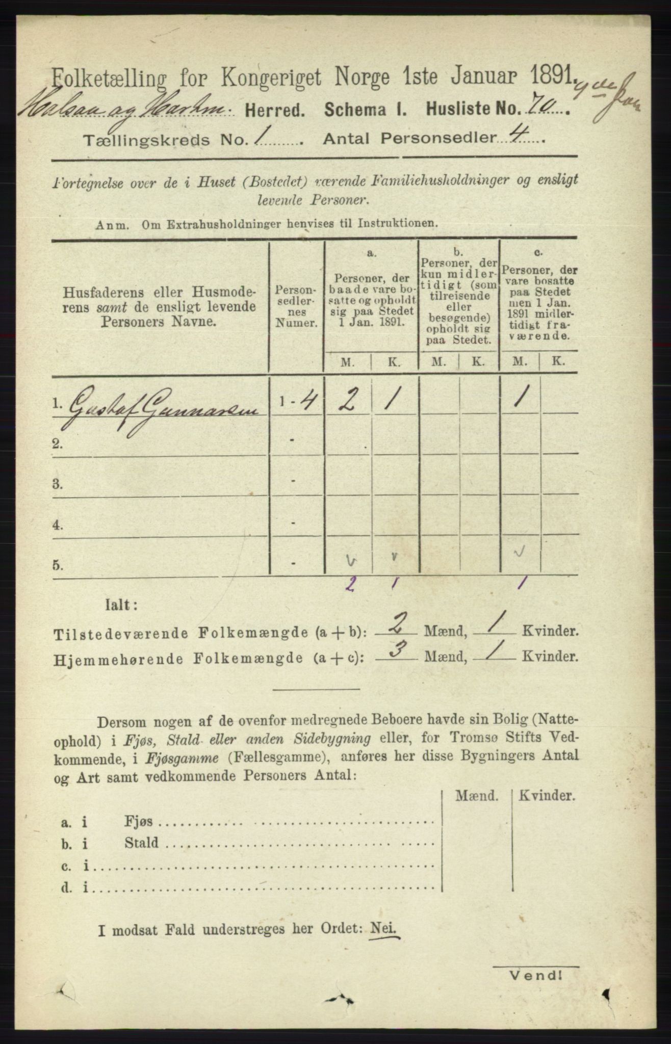 RA, Folketelling 1891 for 1019 Halse og Harkmark herred, 1891, s. 97