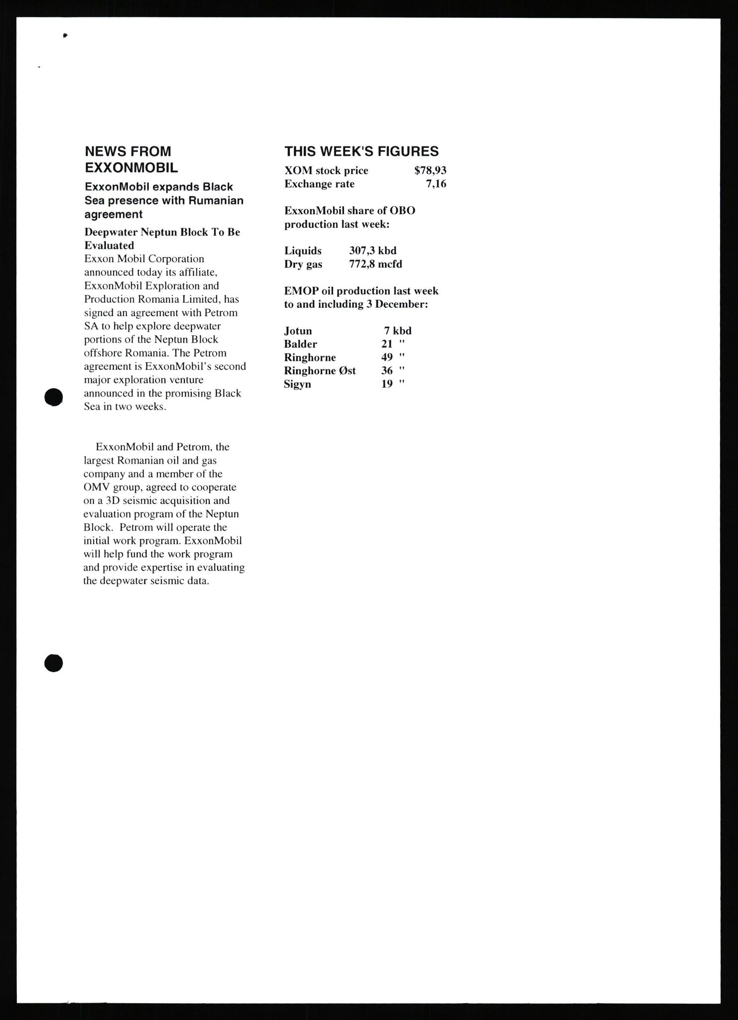 Pa 0982 - Esso Norge A/S, AV/SAST-A-100448/X/Xd/L0007: Ukenytt, 2007-2012