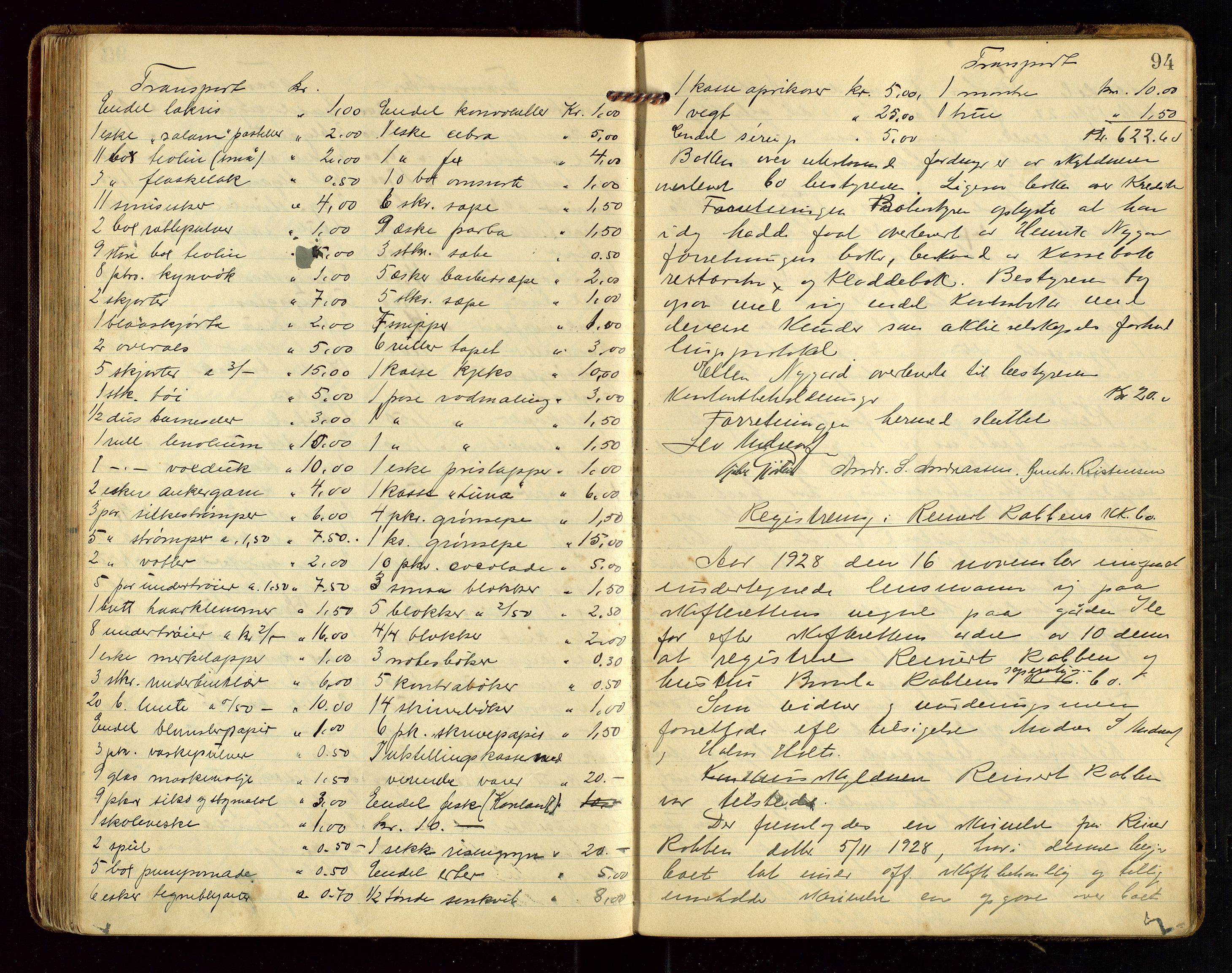 Vikedal lensmannskontor, AV/SAST-A-100179/Gg/L0002: Dødsfallprotokoll, 1921-1932, s. 94