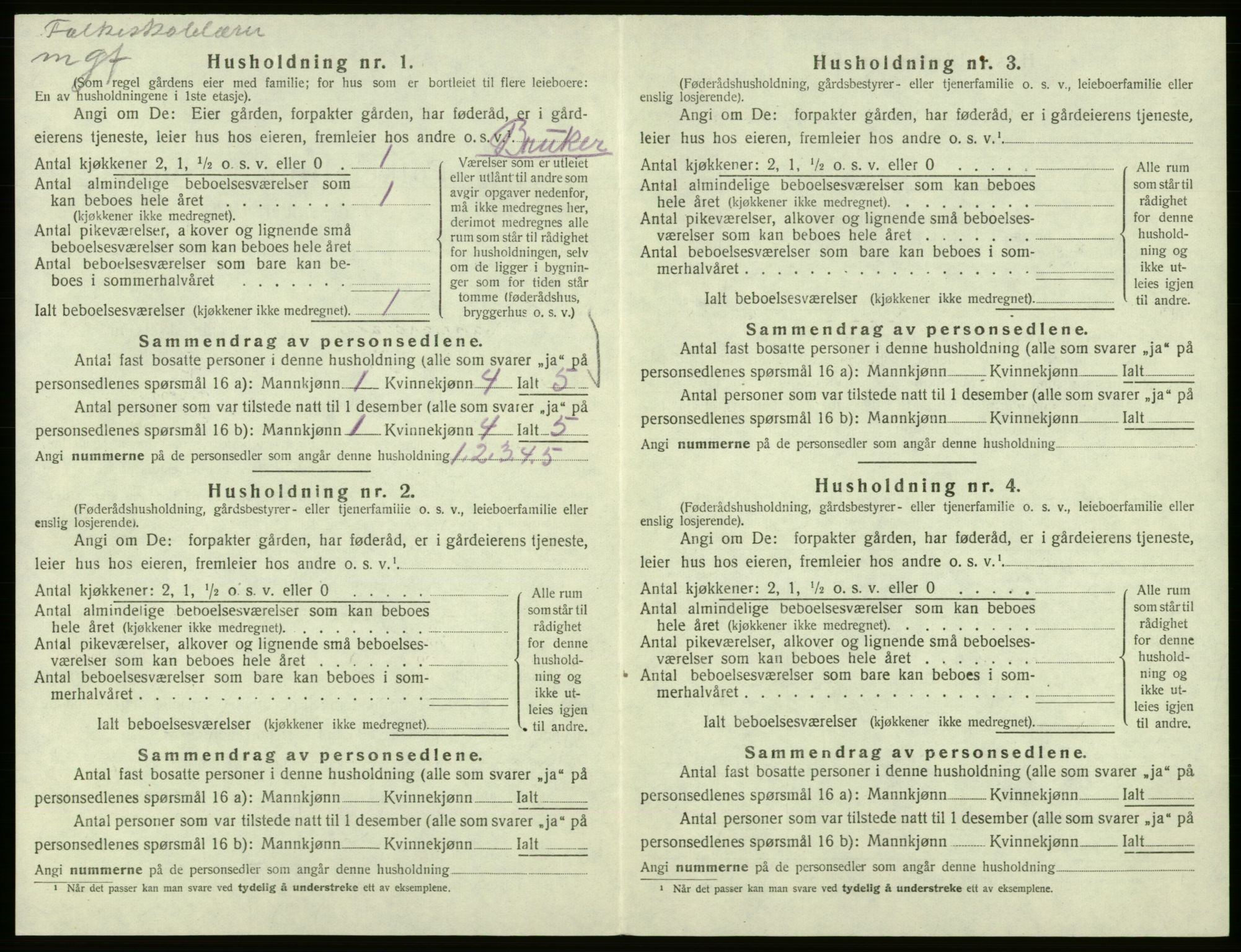 SAB, Folketelling 1920 for 1239 Hålandsdal herred, 1920, s. 85