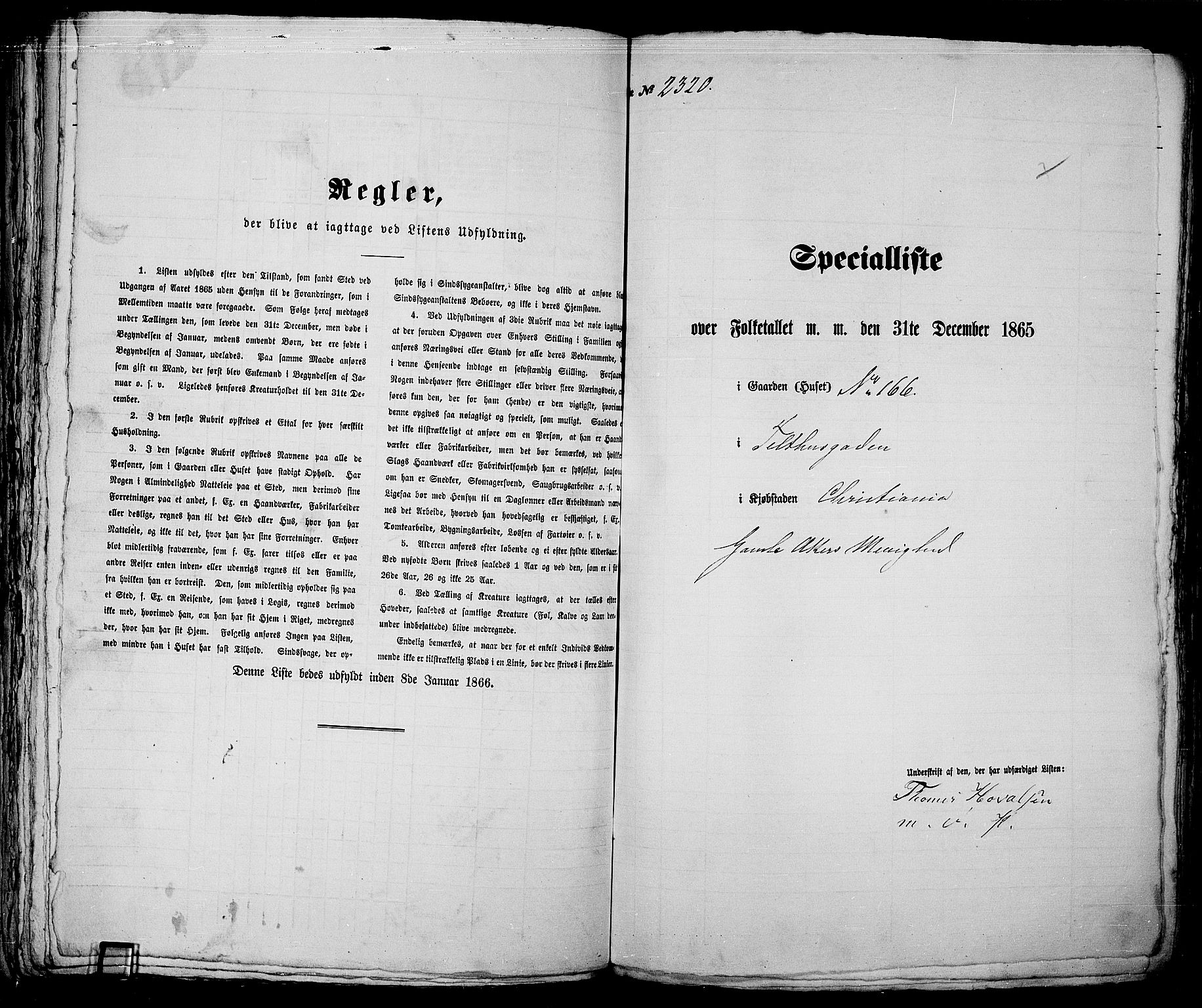 RA, Folketelling 1865 for 0301 Kristiania kjøpstad, 1865, s. 5168