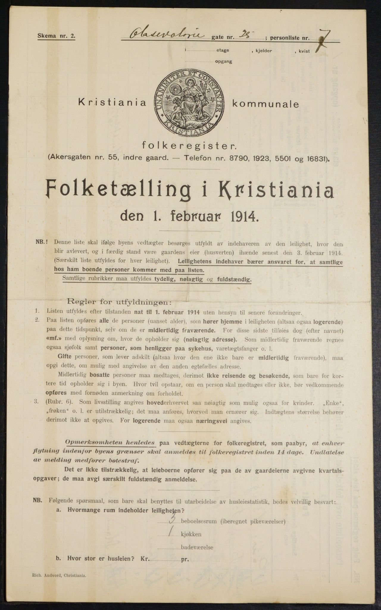 OBA, Kommunal folketelling 1.2.1914 for Kristiania, 1914, s. 74384