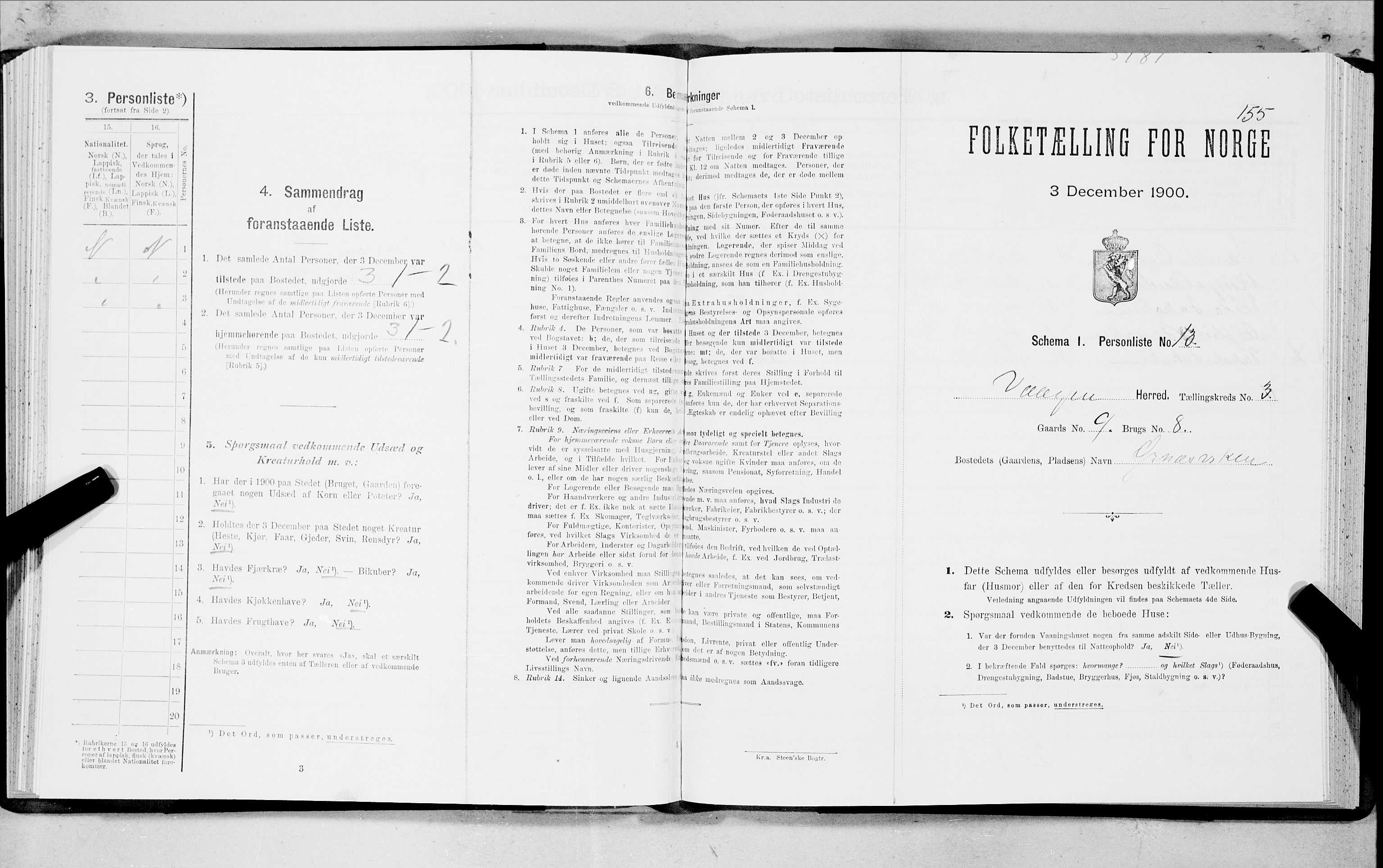 SAT, Folketelling 1900 for 1865 Vågan herred, 1900, s. 156