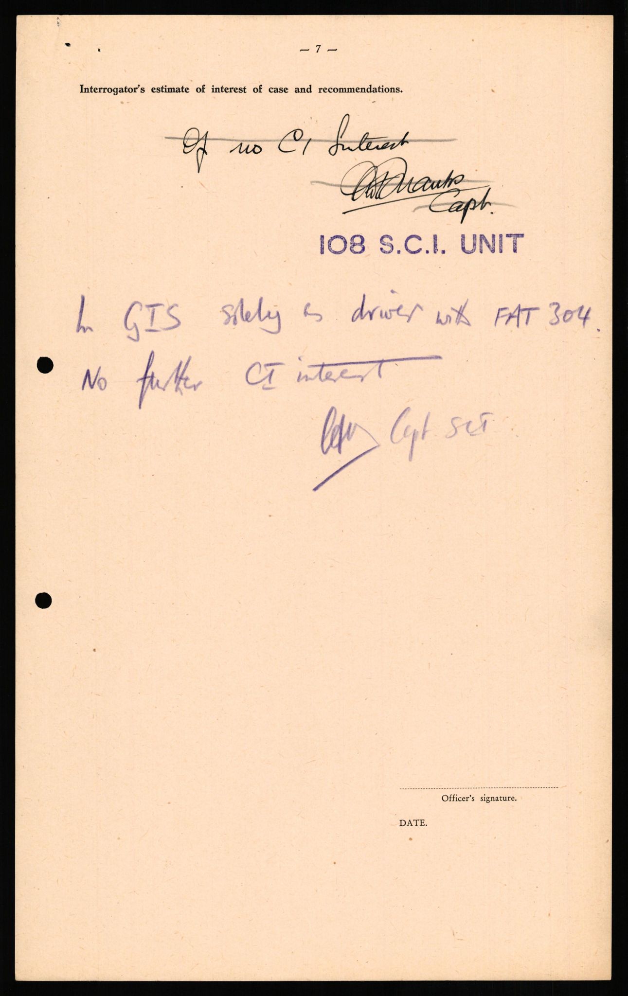 Forsvaret, Forsvarets overkommando II, RA/RAFA-3915/D/Db/L0023: CI Questionaires. Tyske okkupasjonsstyrker i Norge. Tyskere., 1945-1946, s. 370