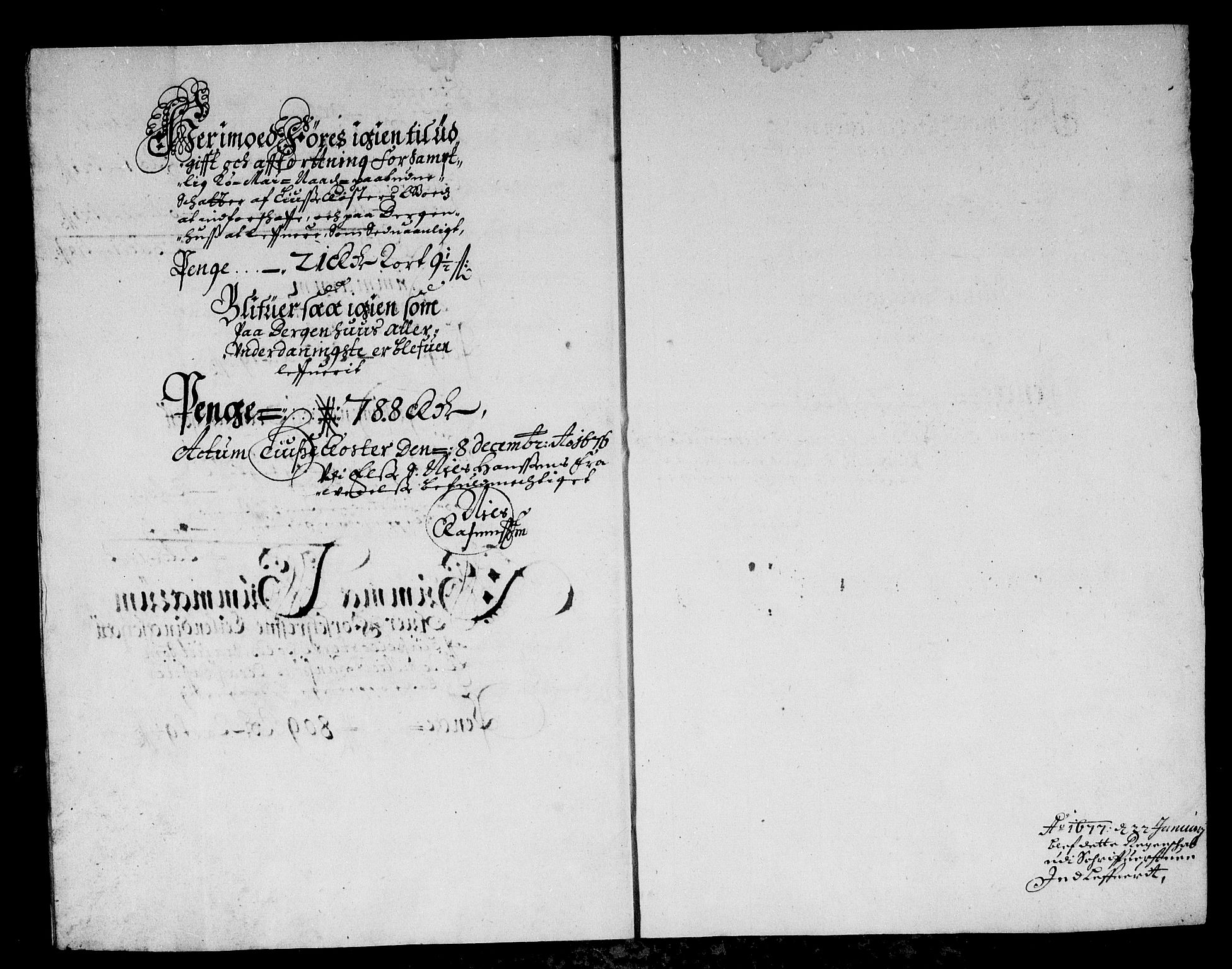 Rentekammeret inntil 1814, Reviderte regnskaper, Stiftamtstueregnskaper, Bergen stiftamt, RA/EA-6043/R/Rc/L0044: Bergen stiftamt, 1676