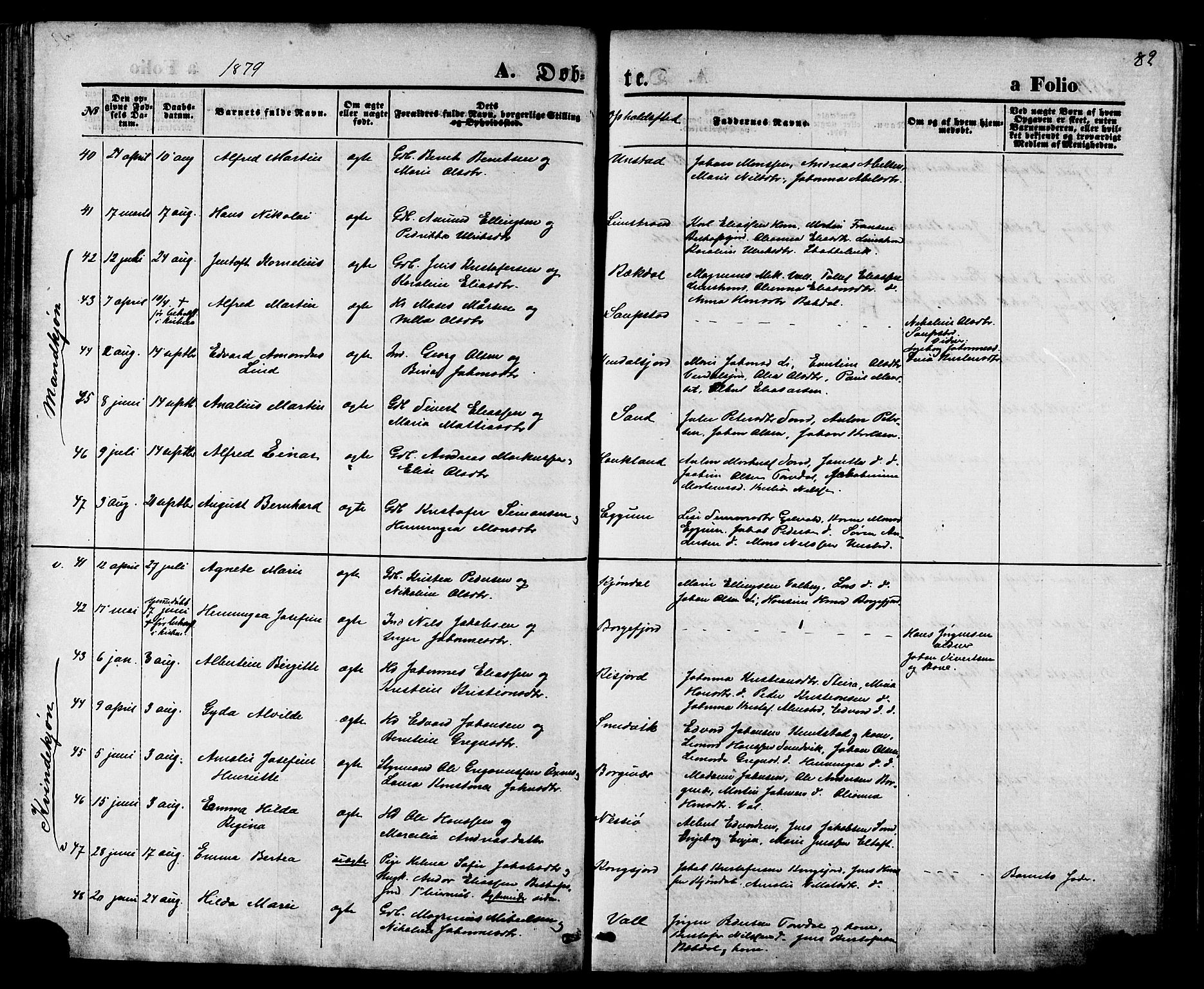 Ministerialprotokoller, klokkerbøker og fødselsregistre - Nordland, SAT/A-1459/880/L1132: Ministerialbok nr. 880A06, 1869-1887, s. 82
