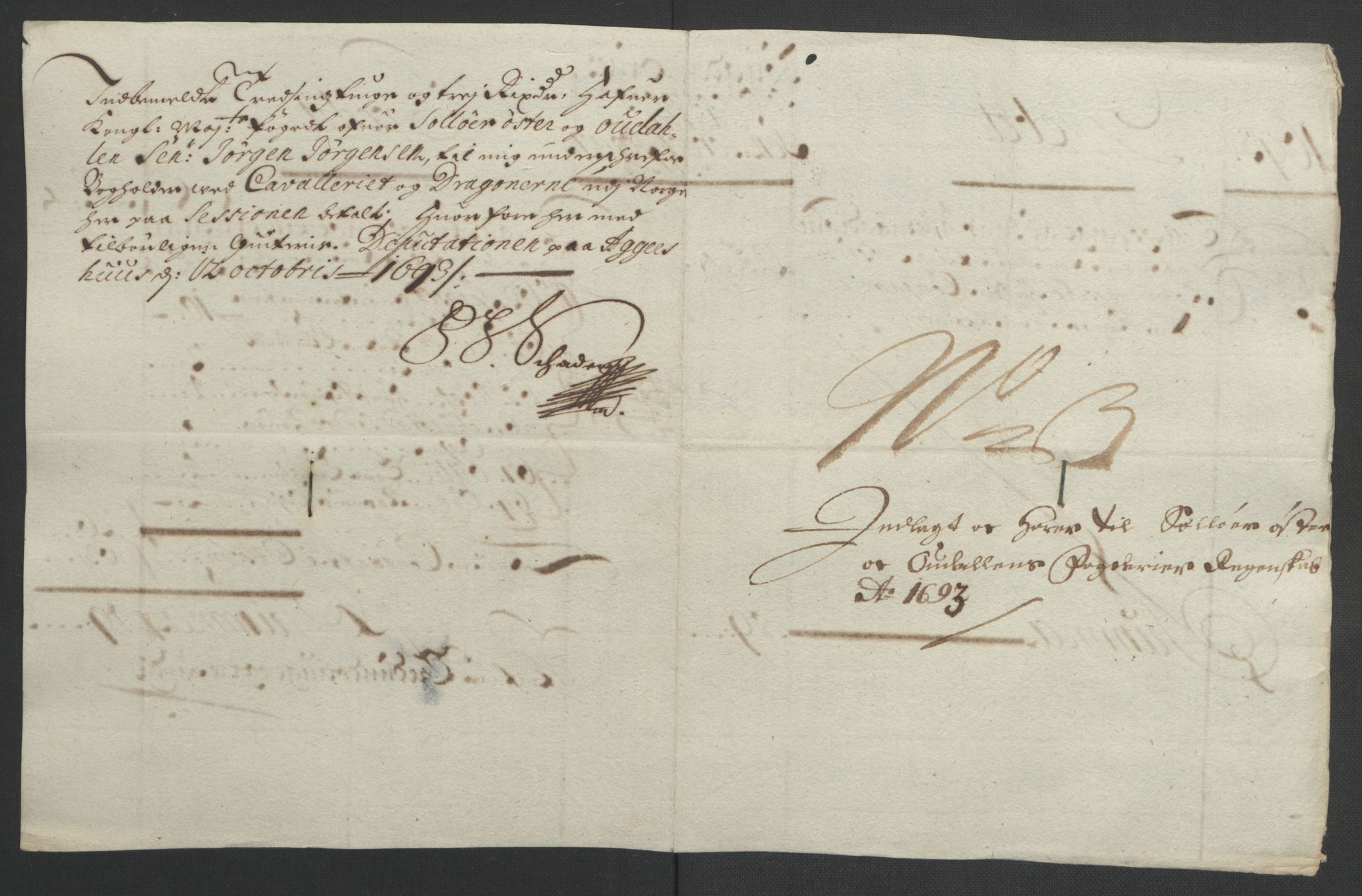 Rentekammeret inntil 1814, Reviderte regnskaper, Fogderegnskap, RA/EA-4092/R13/L0831: Fogderegnskap Solør, Odal og Østerdal, 1693, s. 264