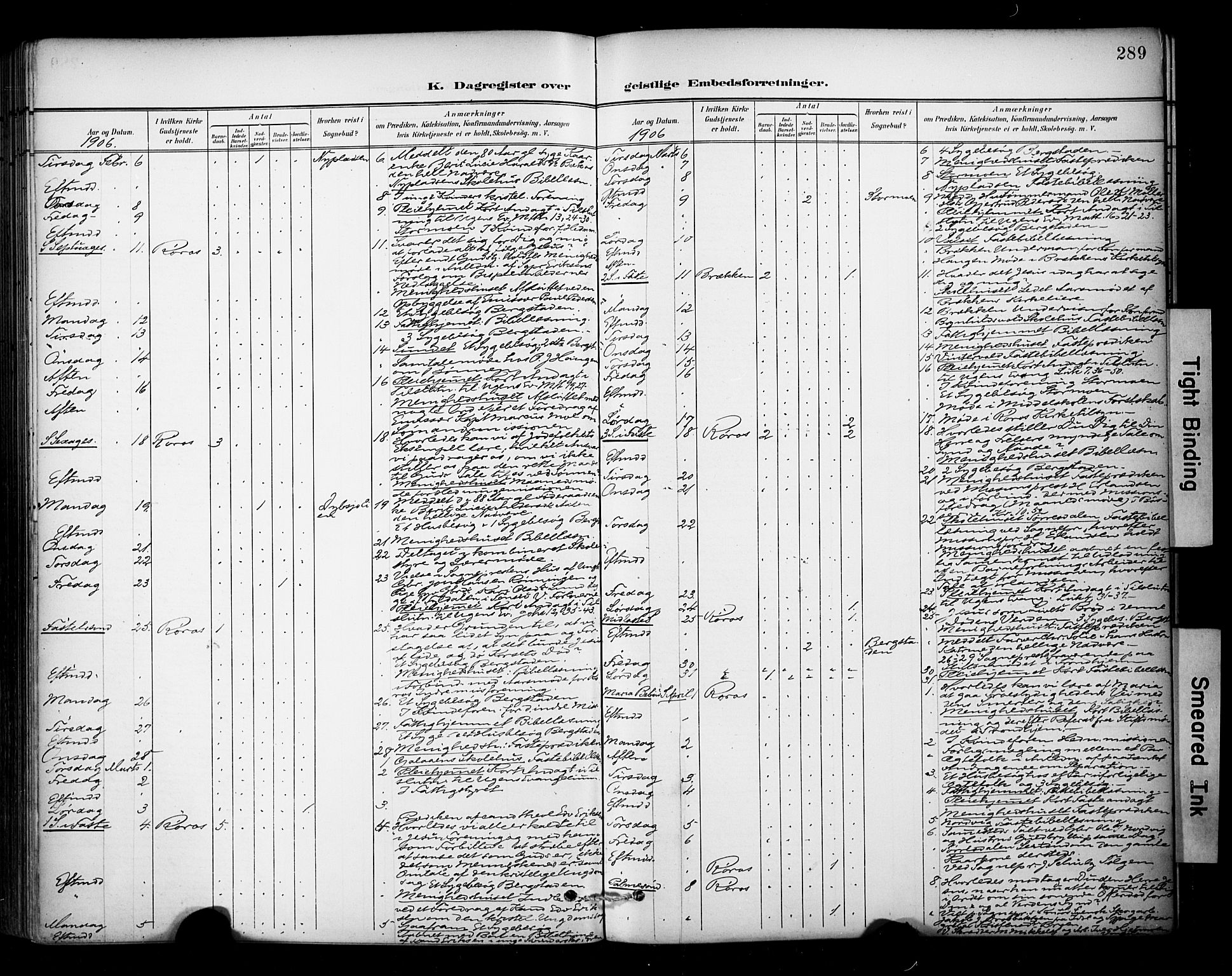 Ministerialprotokoller, klokkerbøker og fødselsregistre - Sør-Trøndelag, SAT/A-1456/681/L0936: Ministerialbok nr. 681A14, 1899-1908, s. 289