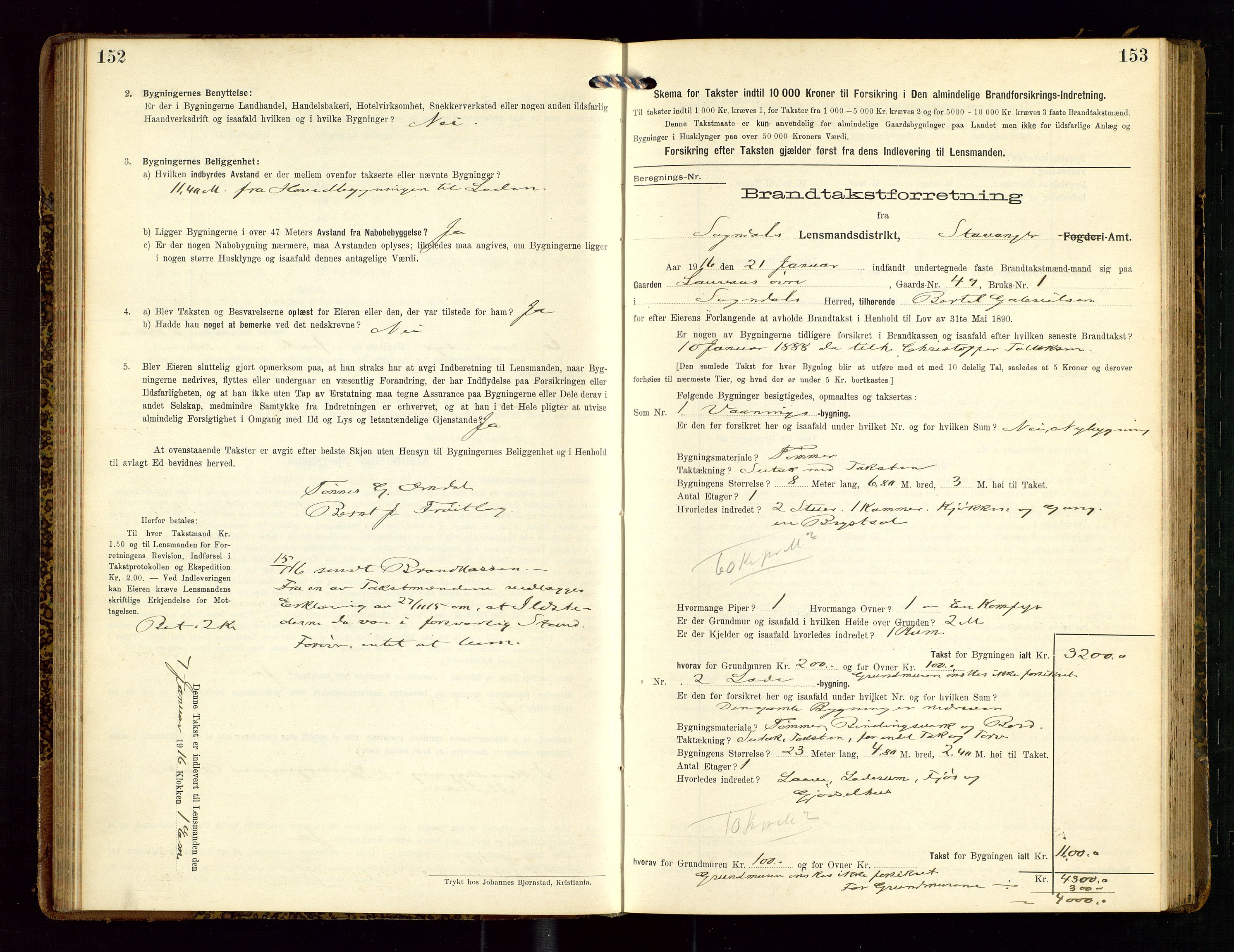 Sokndal lensmannskontor, AV/SAST-A-100417/Gob/L0003: "Brandtakst-Protokol", 1914-1917, s. 152-153