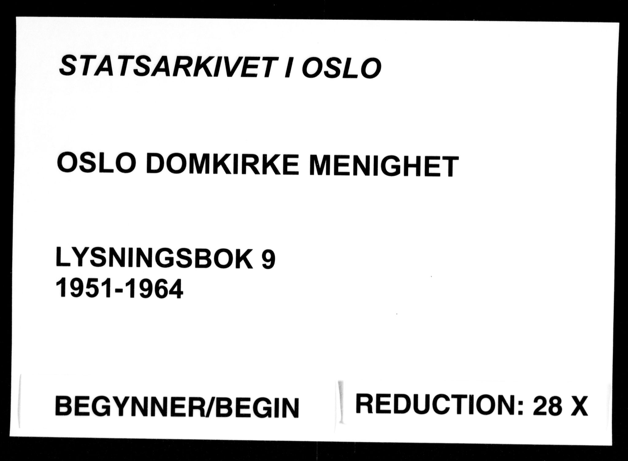 Oslo domkirke Kirkebøker, SAO/A-10752/H/Ha/L0009: Lysningsprotokoll nr. 9, 1951-1964