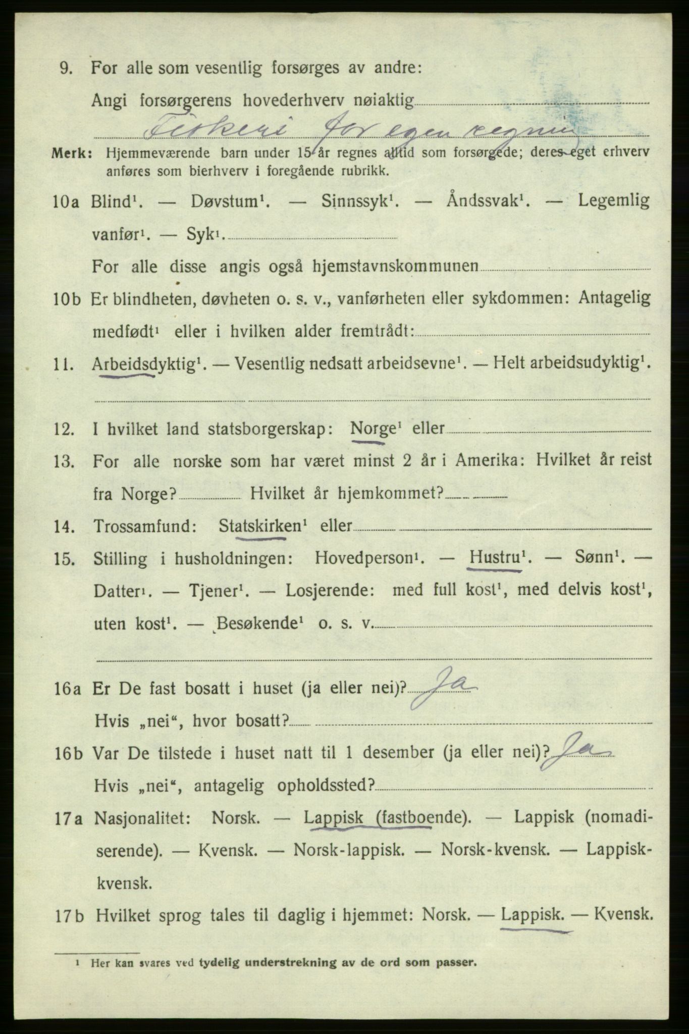 SATØ, Folketelling 1920 for 2017 Kvalsund herred, 1920, s. 1595