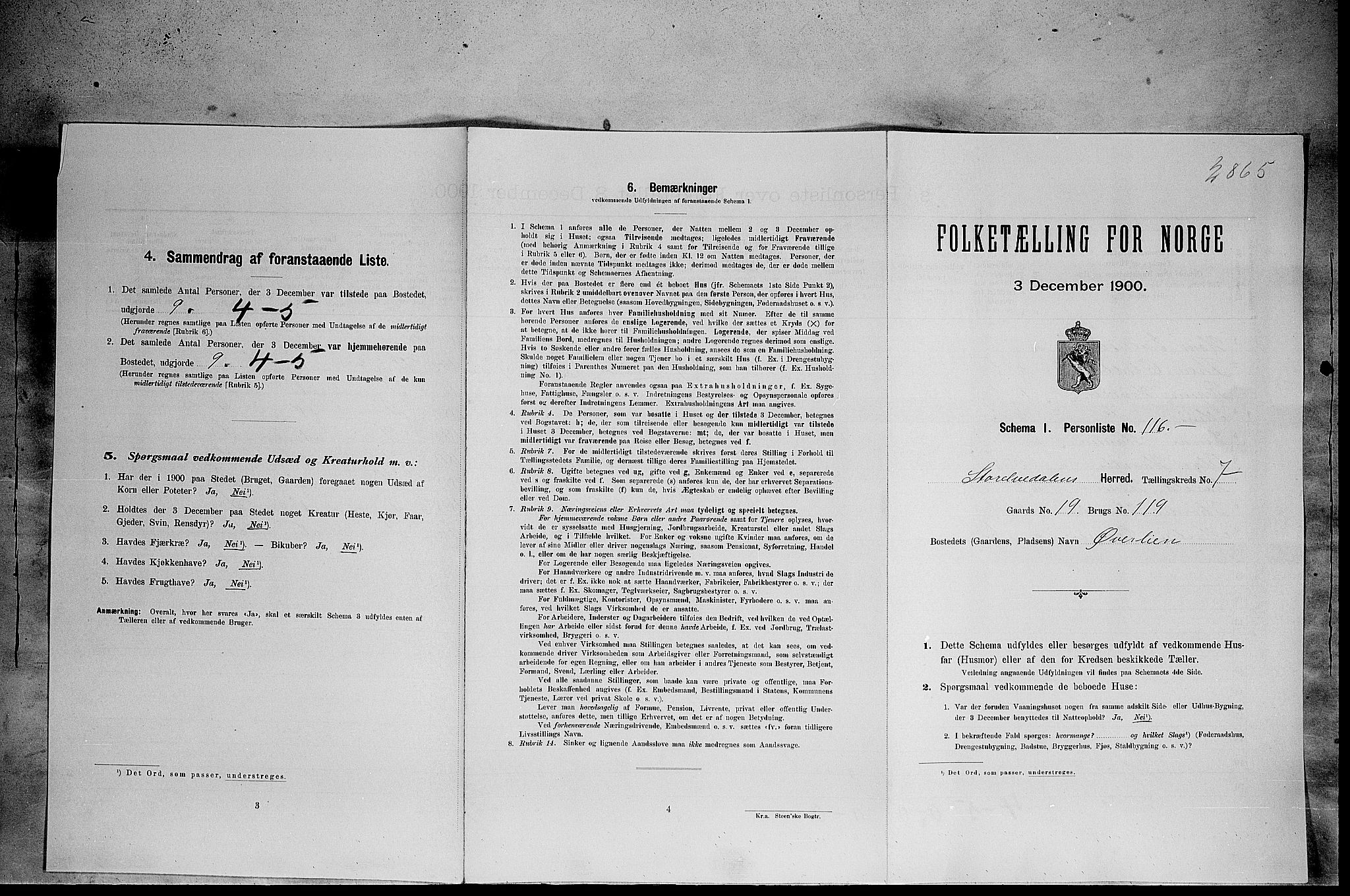SAH, Folketelling 1900 for 0430 Stor-Elvdal herred, 1900, s. 984
