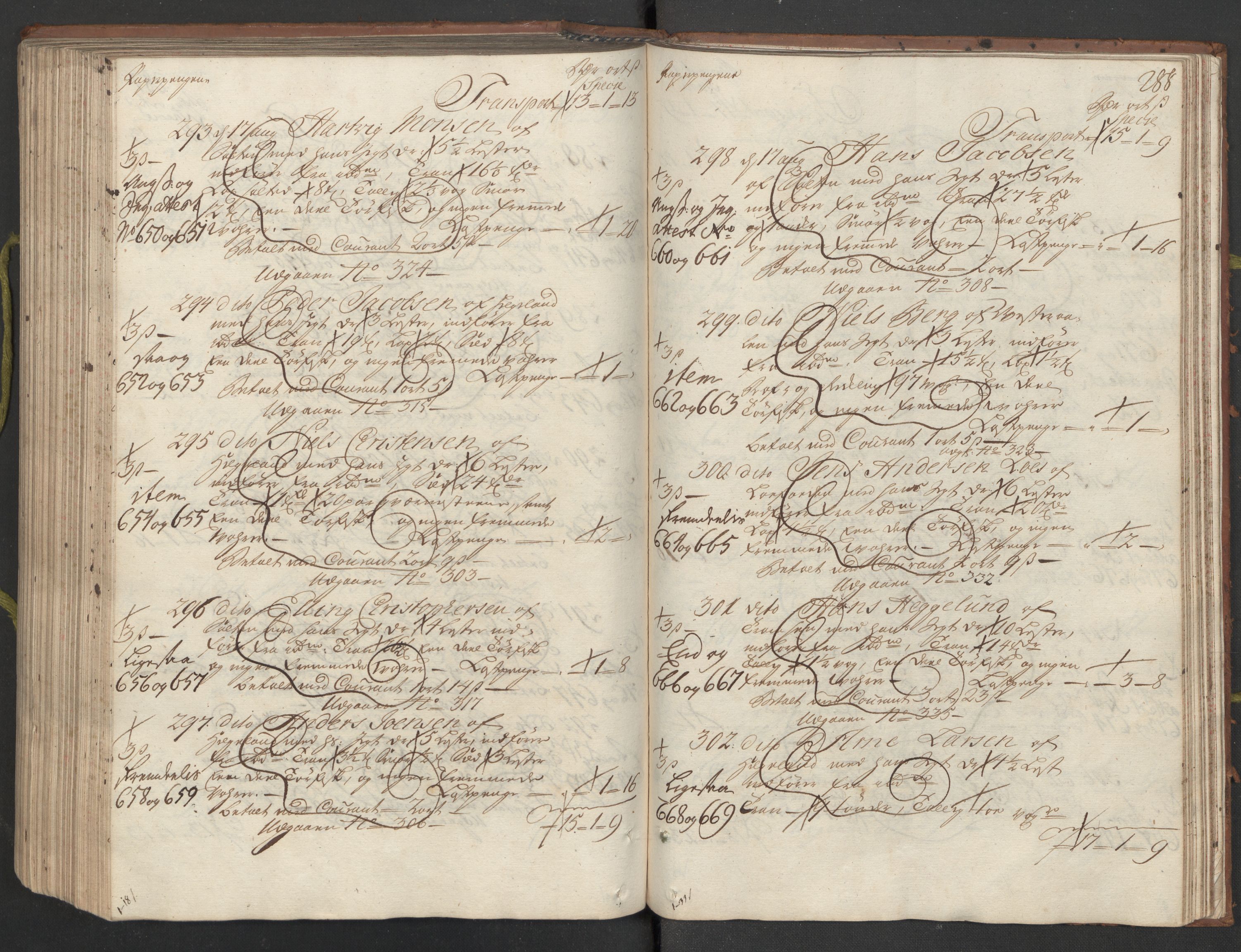 Generaltollkammeret, tollregnskaper, AV/RA-EA-5490/R26/L0023/0001: Tollregnskaper Bergen A / Inngående hovedtollbok, 1733, s. 241b-242a