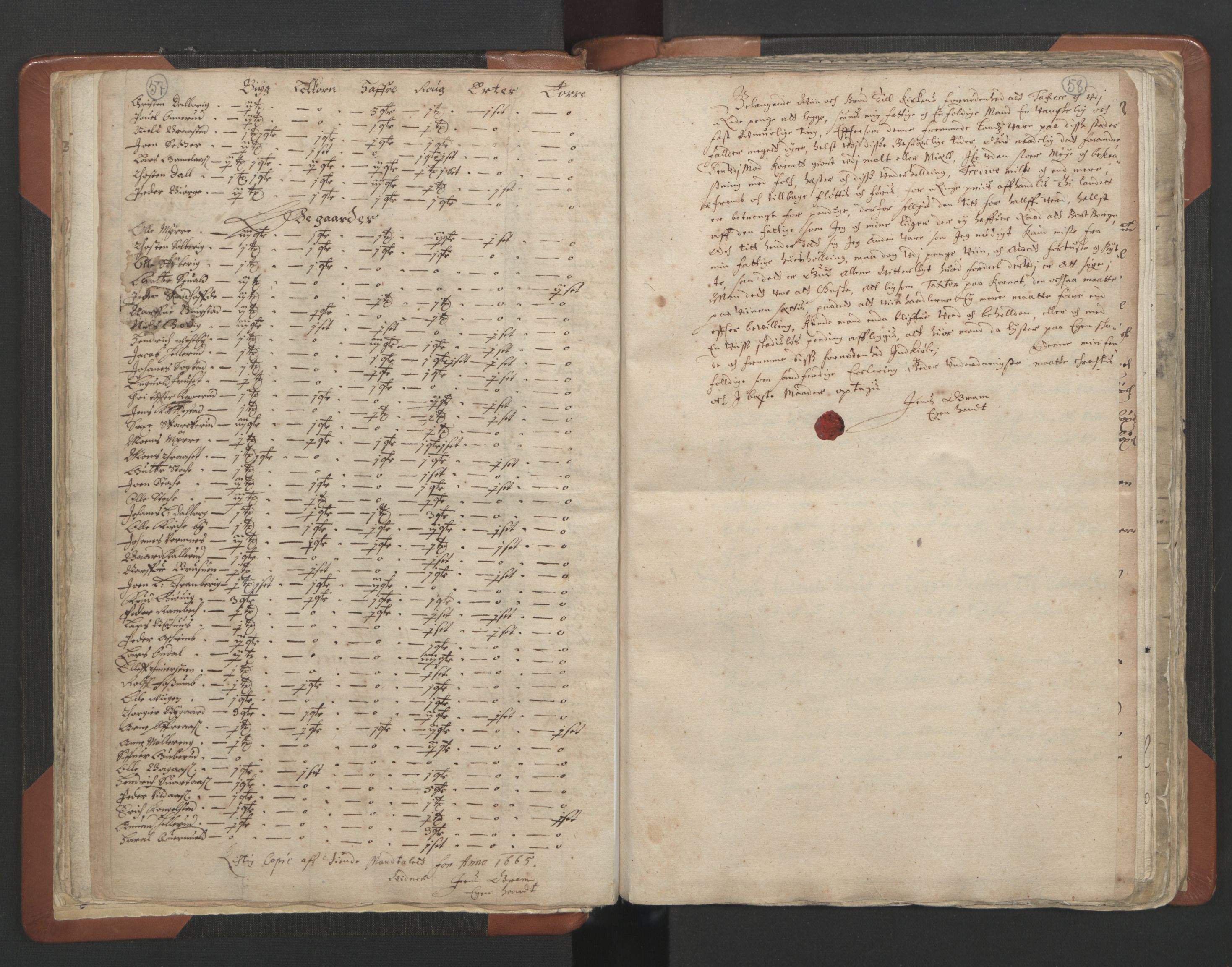 RA, Sogneprestenes manntall 1664-1666, nr. 7: Hadeland prosti, 1664-1666, s. 57-58