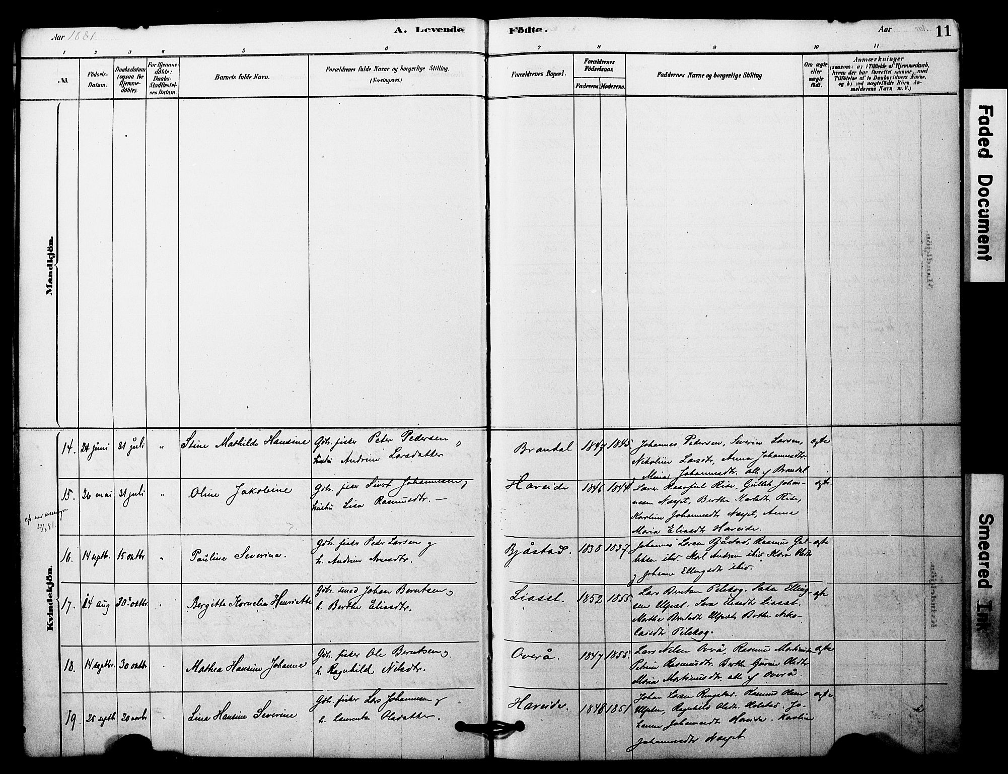 Ministerialprotokoller, klokkerbøker og fødselsregistre - Møre og Romsdal, SAT/A-1454/510/L0122: Ministerialbok nr. 510A02, 1878-1897, s. 11