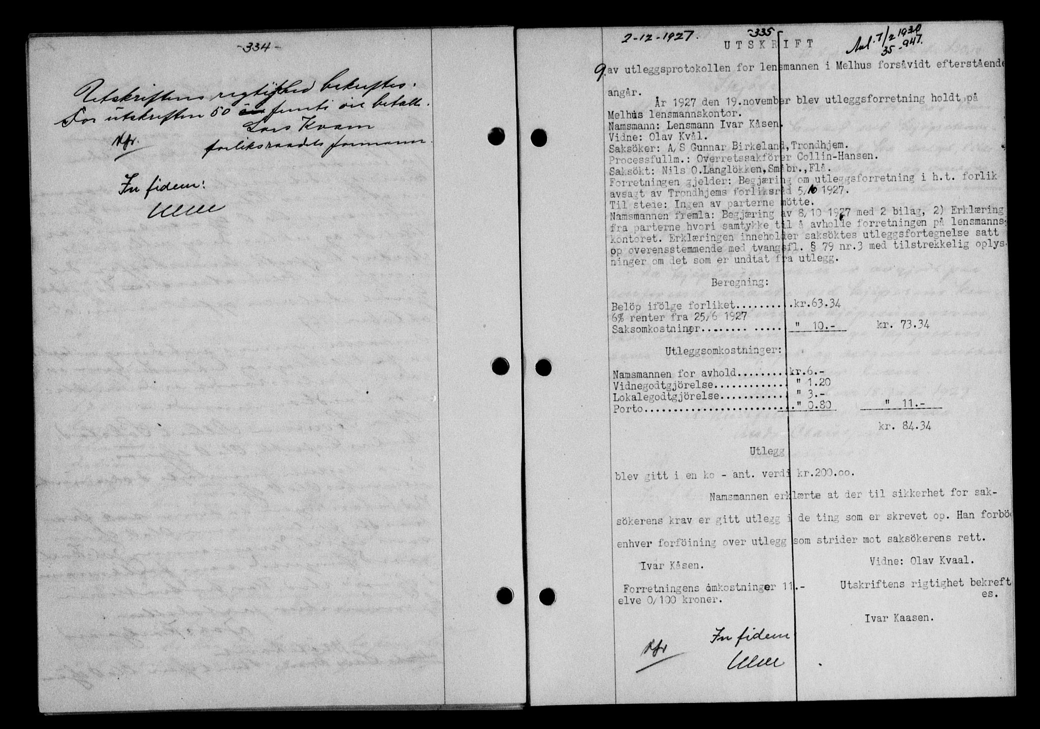 Gauldal sorenskriveri, SAT/A-0014/1/2/2C/L0036: Pantebok nr. 37, 1927-1928, Tingl.dato: 02.12.1927