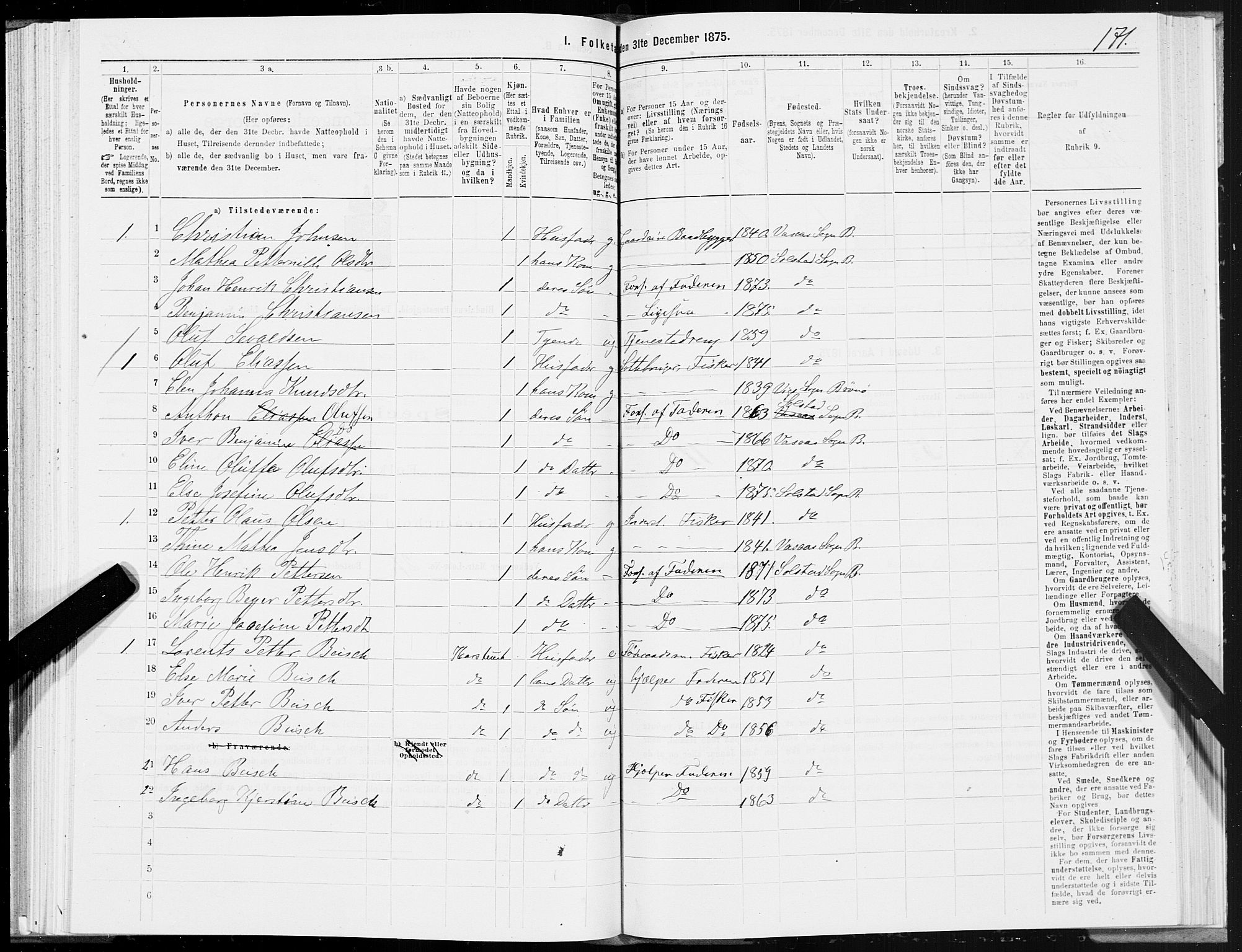 SAT, Folketelling 1875 for 1811P Bindal prestegjeld, 1875, s. 1171