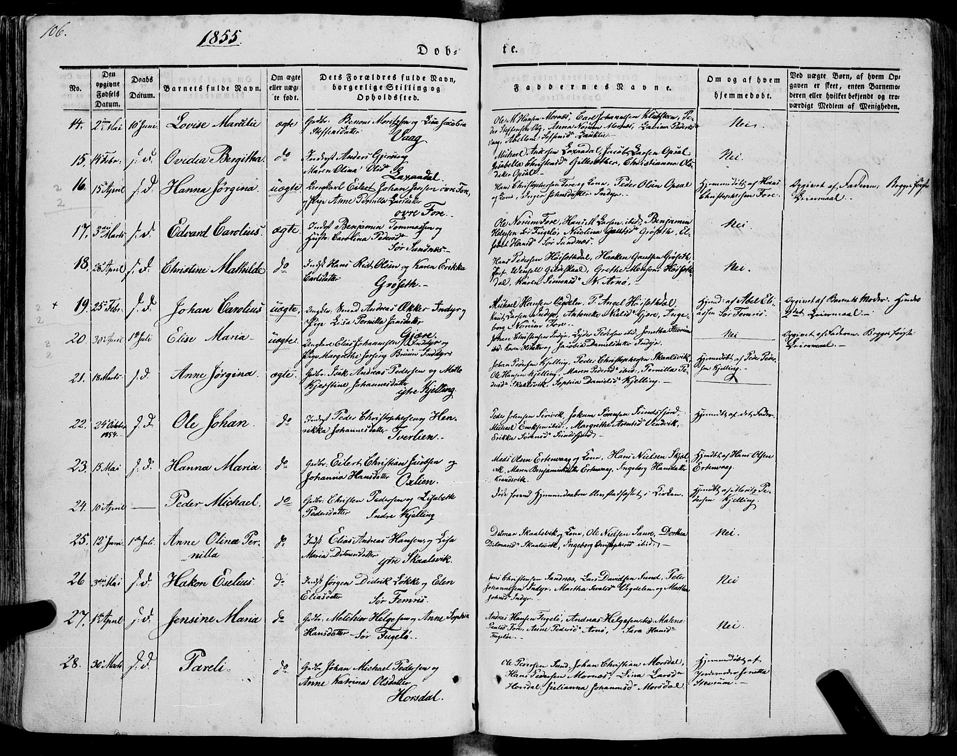 Ministerialprotokoller, klokkerbøker og fødselsregistre - Nordland, SAT/A-1459/805/L0097: Ministerialbok nr. 805A04, 1837-1861, s. 106