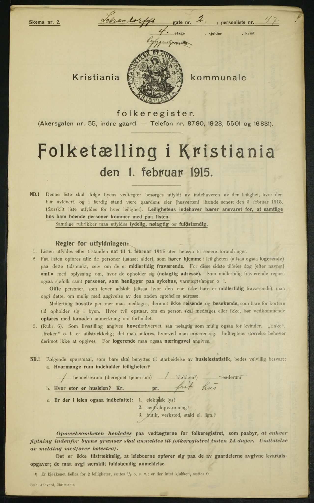 OBA, Kommunal folketelling 1.2.1915 for Kristiania, 1915, s. 89071