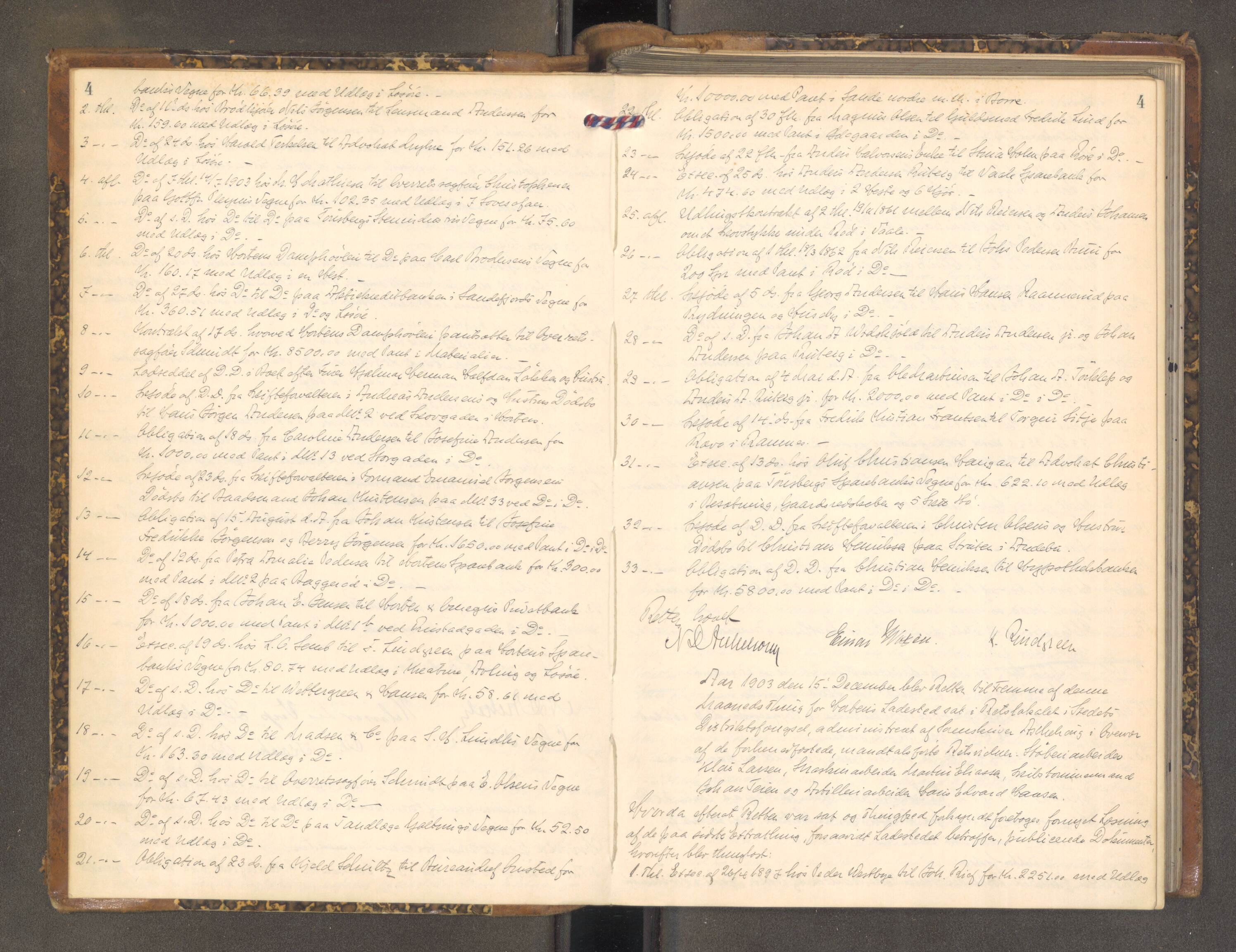 Mellom Jarlsberg sorenskriveri, AV/SAKO-A-132/F/Fa/Faa/L0013: Tingbok, 1903-1906, s. 4