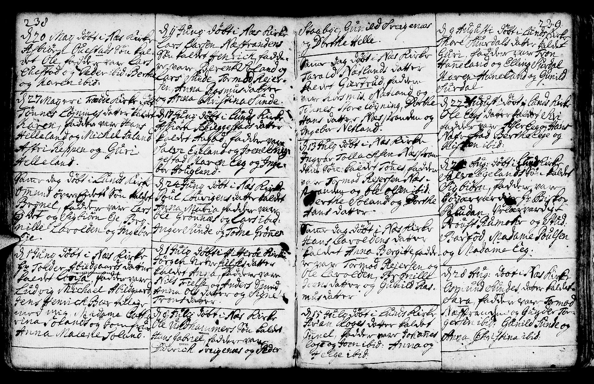 Lund sokneprestkontor, AV/SAST-A-101809/S06/L0002: Ministerialbok nr. A 2, 1738-1760, s. 238-239