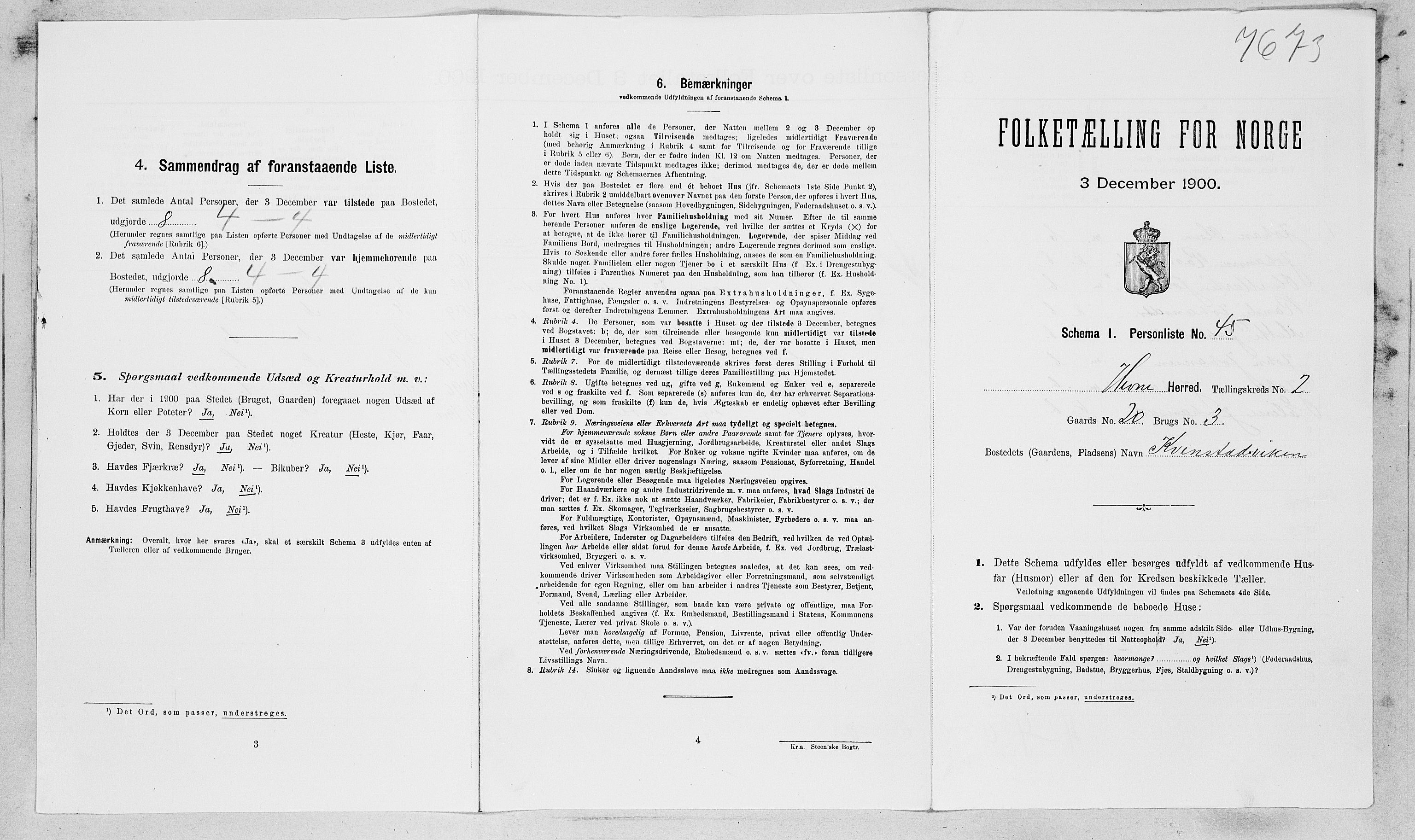 SAT, Folketelling 1900 for 1612 Hemne herred, 1900, s. 327
