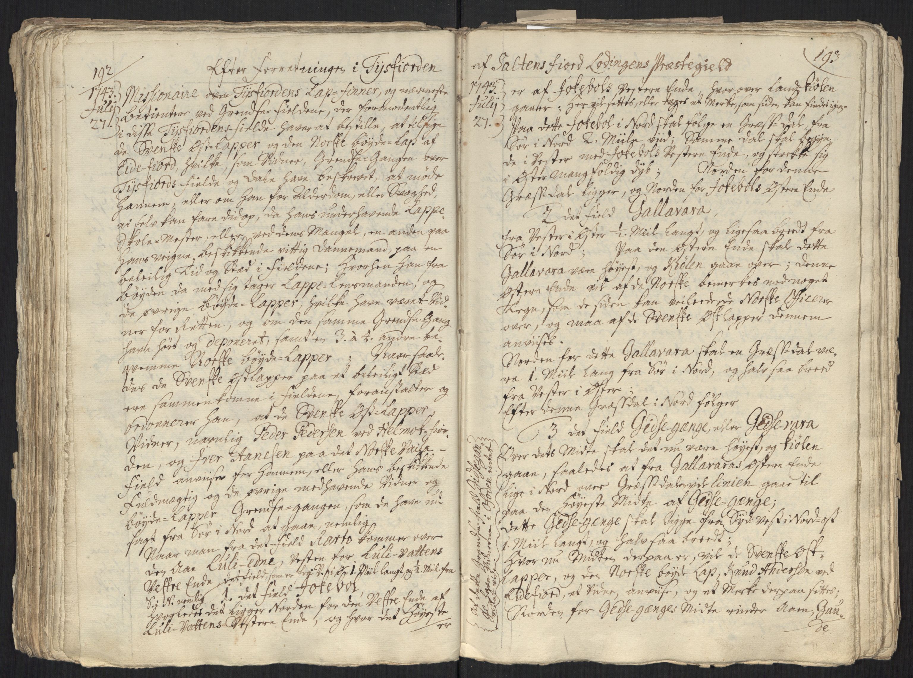 Danske Kanselli, Grensearkivet, AV/RA-EA-4062/F/L0011a/0001: Volum XXIII-XXVIa / Vol. XXIII: Major Schnitlers grenseeksaminasjonsprotokoll, 3. bind, 1743, s. 192-193