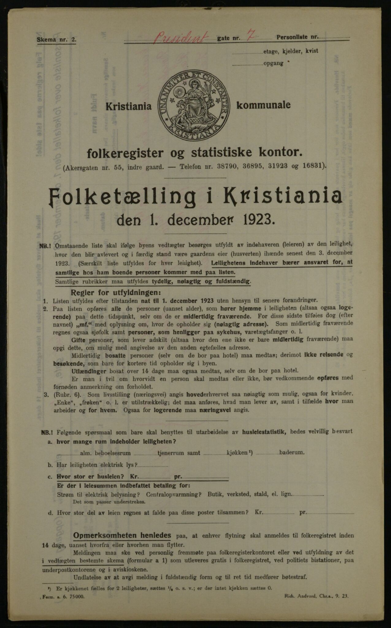 OBA, Kommunal folketelling 1.12.1923 for Kristiania, 1923, s. 89655