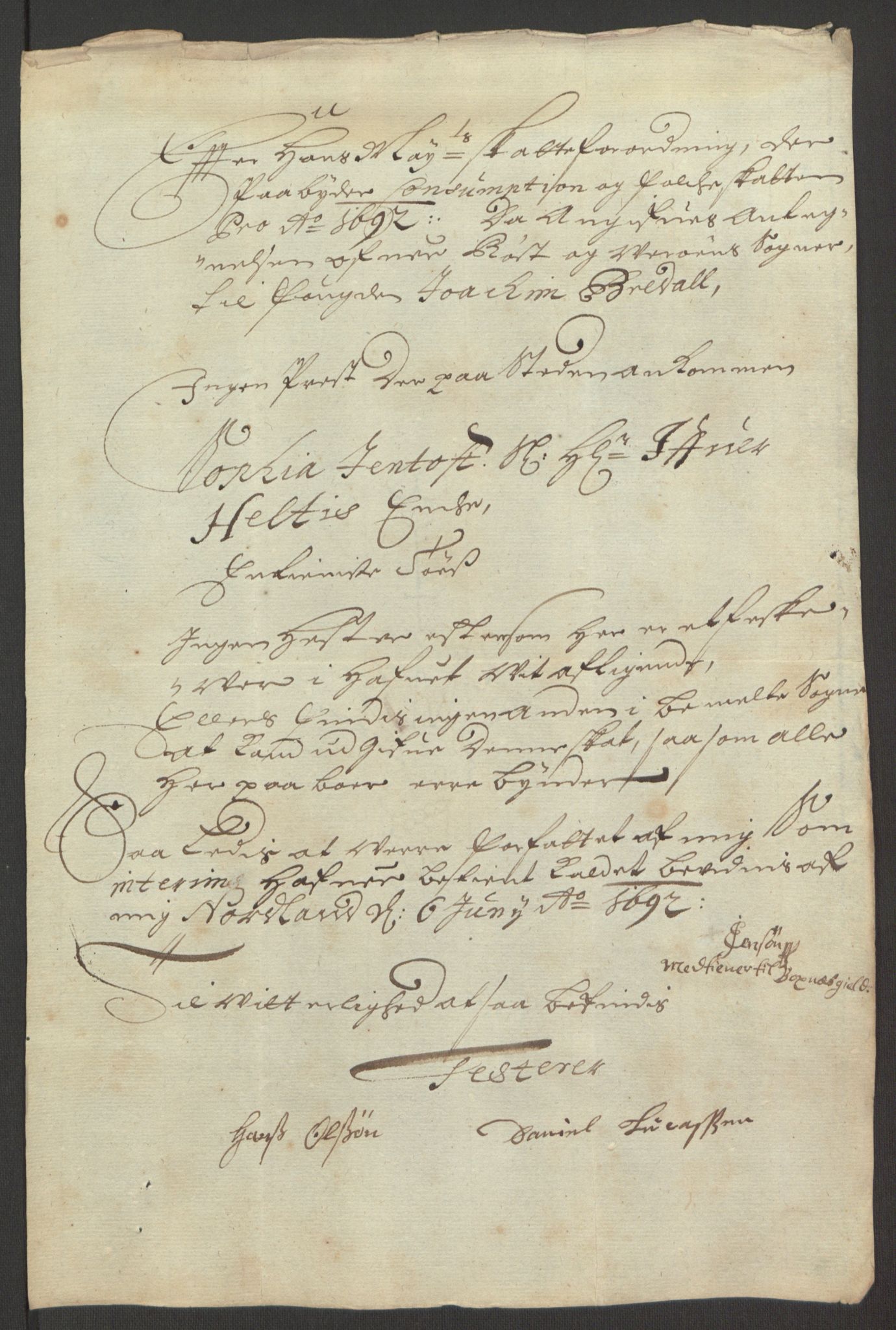 Rentekammeret inntil 1814, Reviderte regnskaper, Fogderegnskap, RA/EA-4092/R67/L4675: Fogderegnskap Vesterålen, Andenes og Lofoten, 1691-1693, s. 182