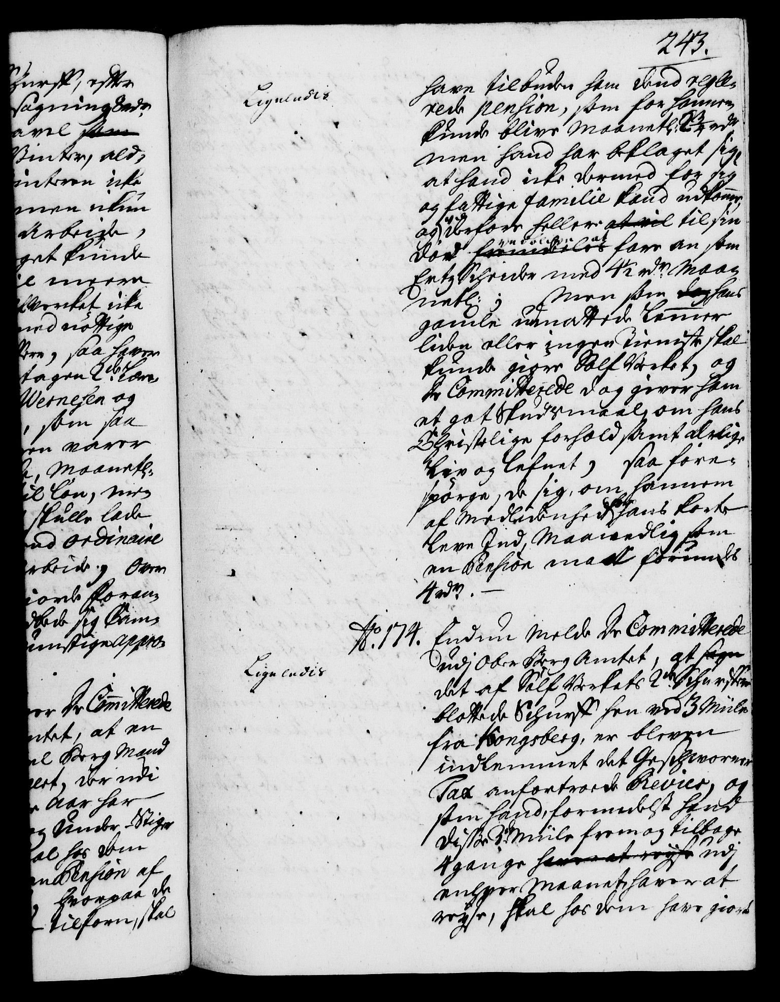 Rentekammeret, Kammerkanselliet, AV/RA-EA-3111/G/Gh/Gha/L0020: Norsk ekstraktmemorialprotokoll (merket RK 53.65), 1738-1739, s. 243
