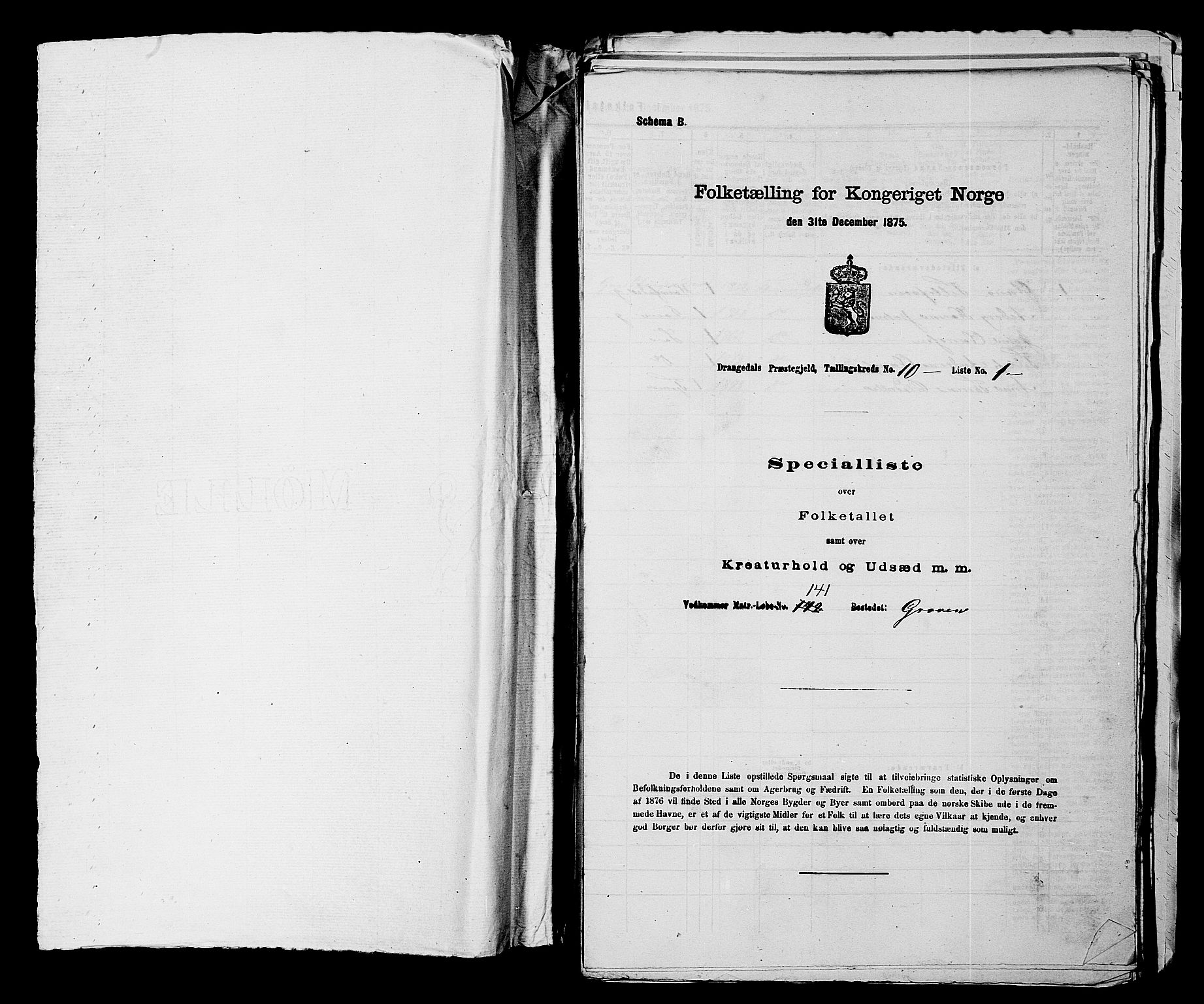 SAKO, Folketelling 1875 for 0817P Drangedal prestegjeld, 1875, s. 1004