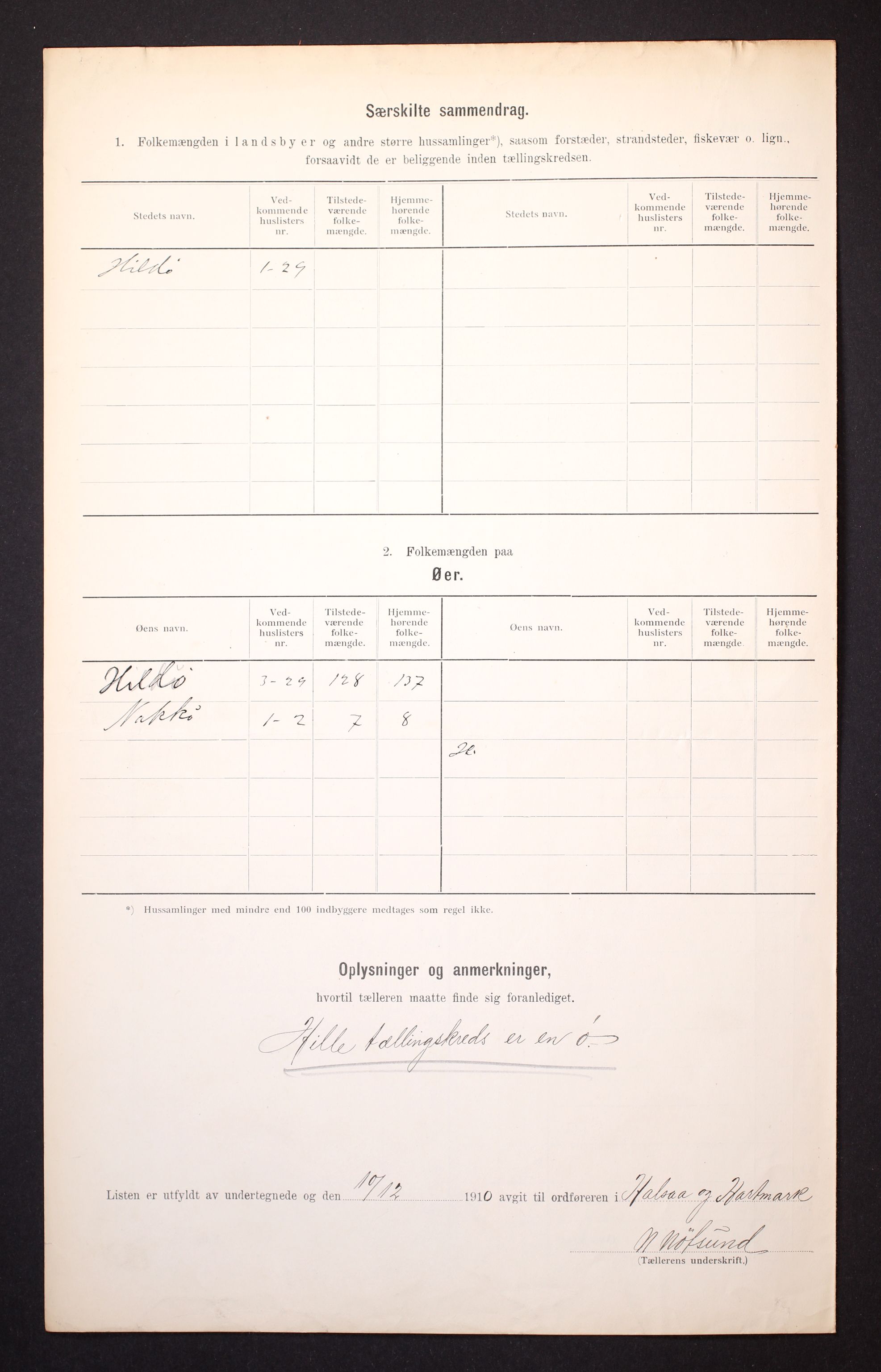 RA, Folketelling 1910 for 1019 Halse og Harkmark herred, 1910, s. 6